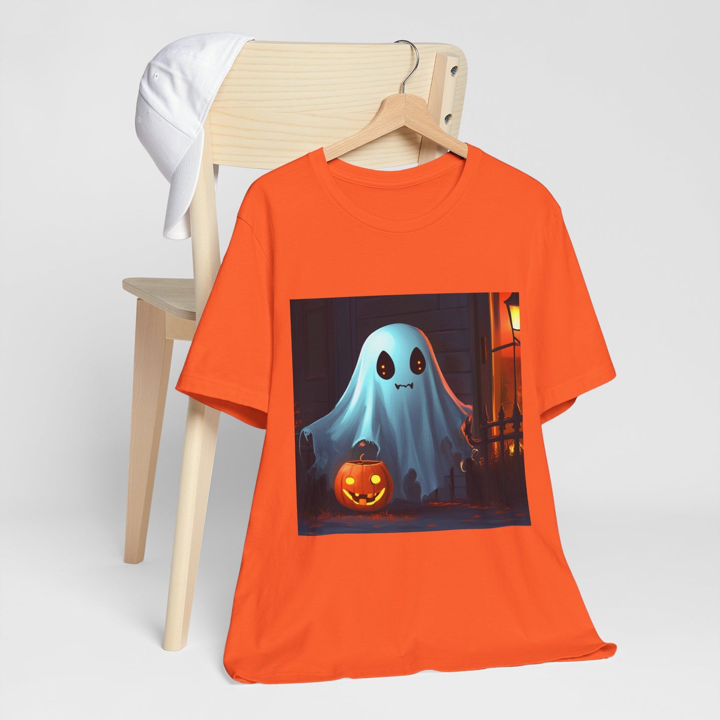 Cute Ghost Trick or Treating Unisex Jersey Short Sleeve Tee