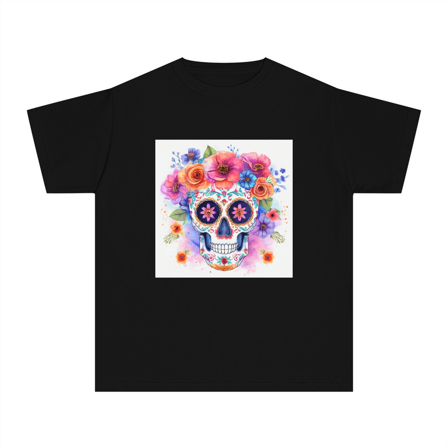 Colorful Sugar Skull Youth Midweight Tee