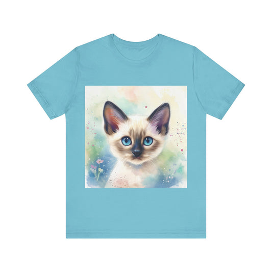 Watercolor Siamese Kitten Unisex Jersey Short Sleeve Tee