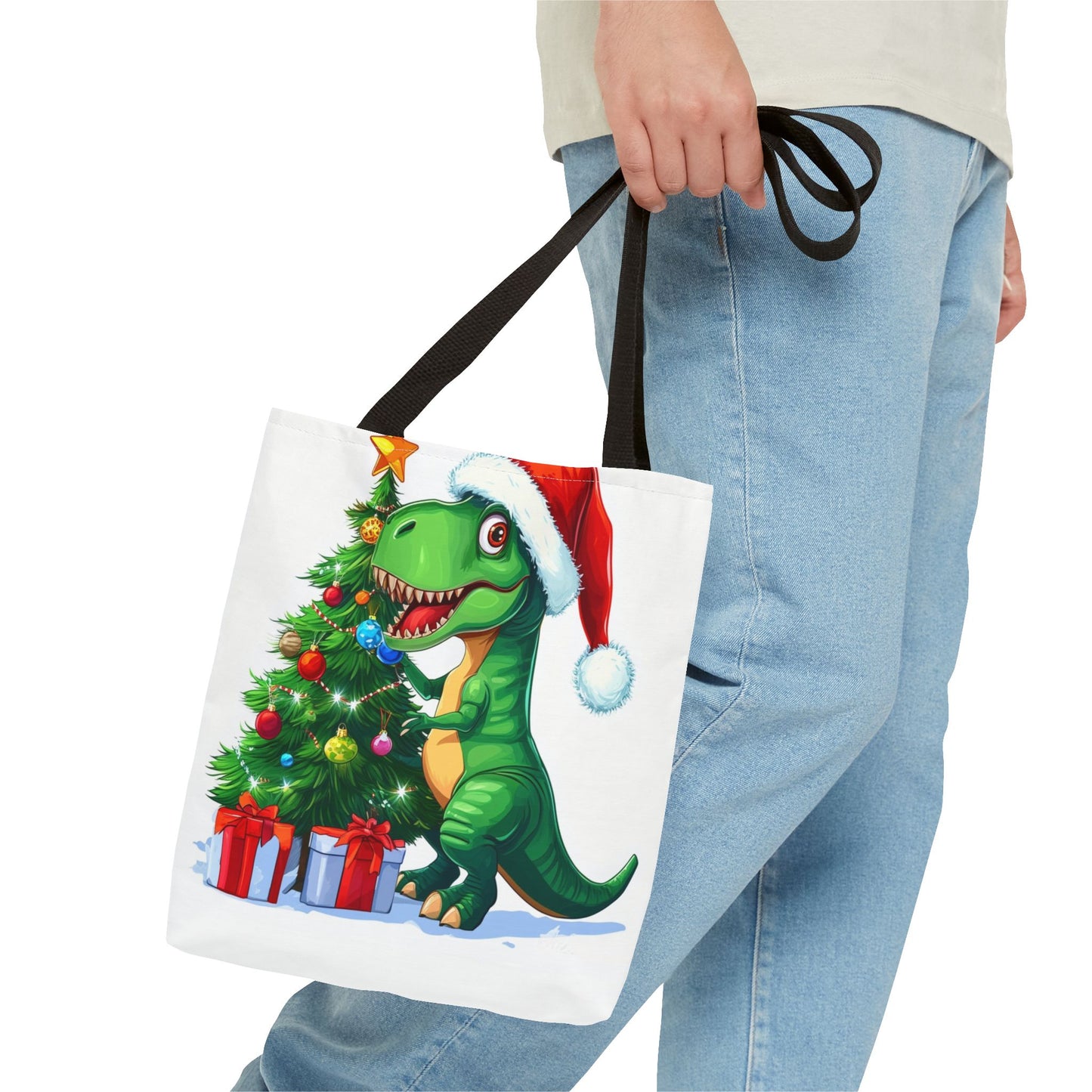 Holiday T-Rex Tote Bag (AOP)