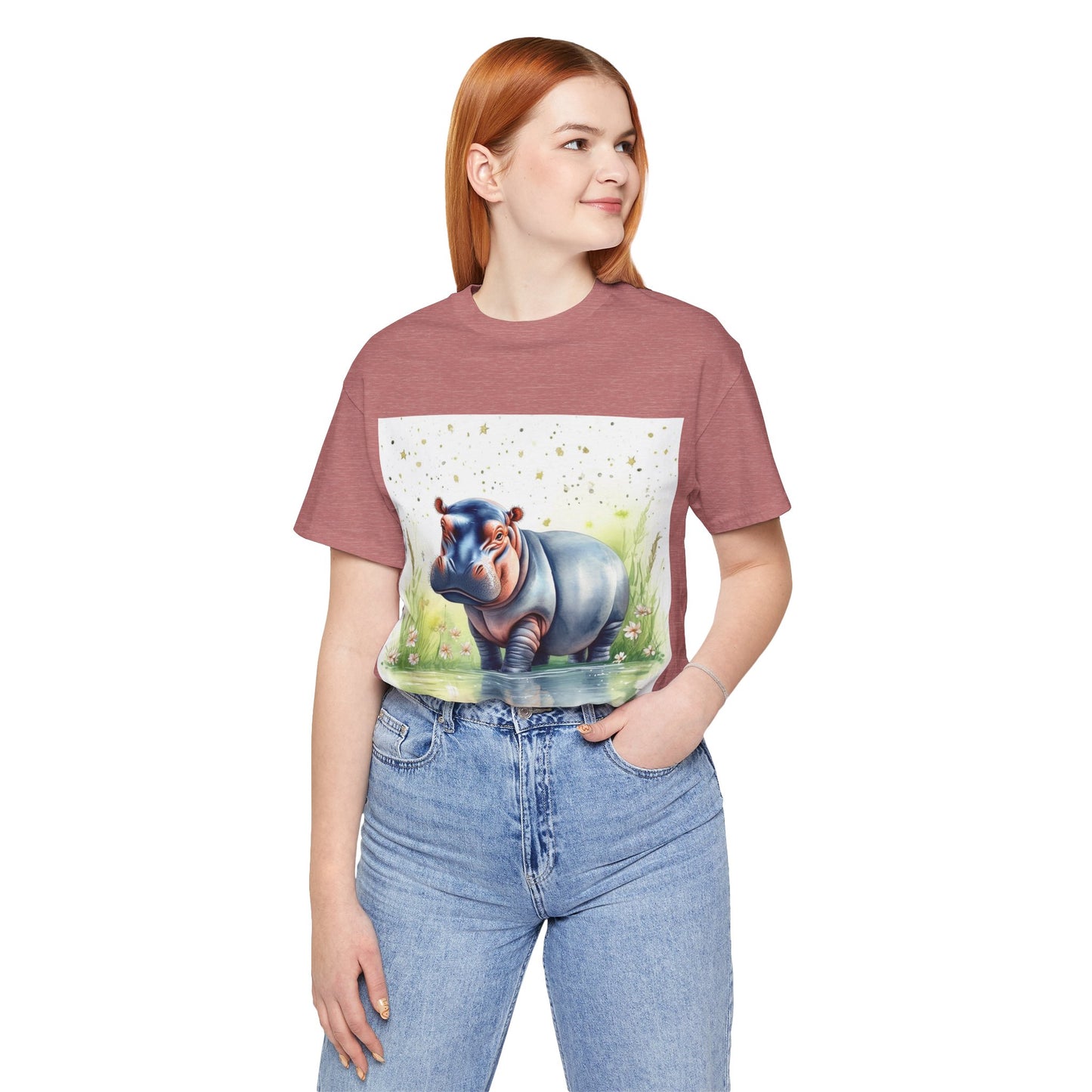 Cute Hippo Unisex Jersey Short Sleeve Tee