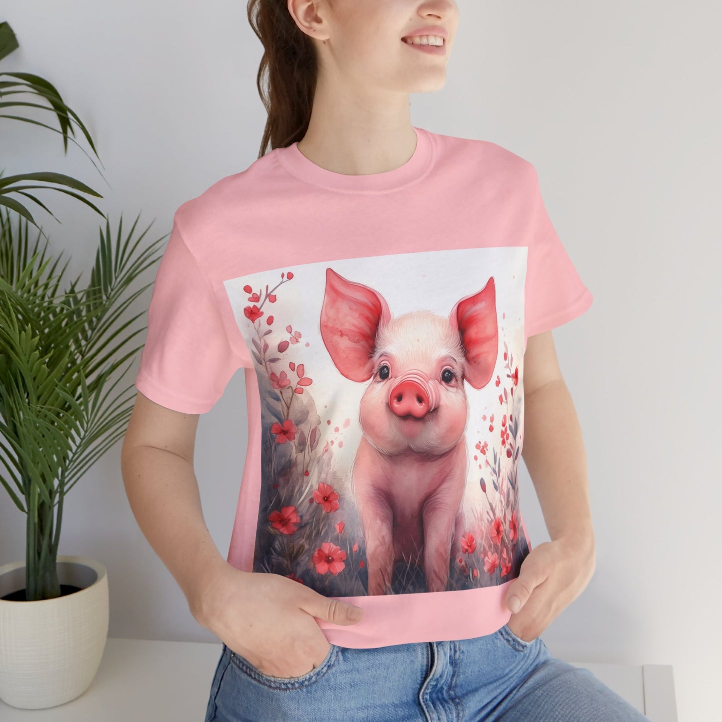 Cute Piglet Unisex Jersey Short Sleeve Tee