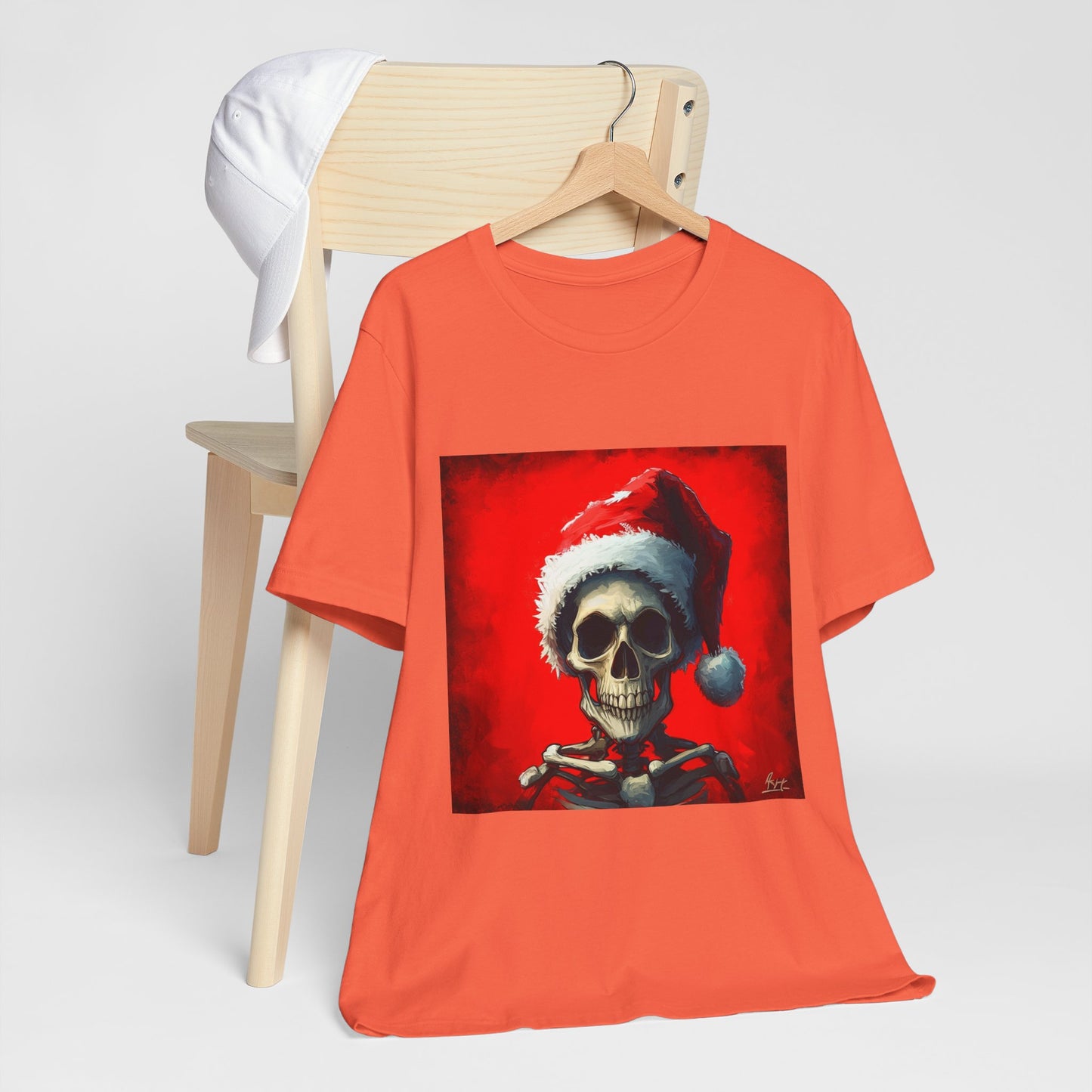 Dark Spooky Skeleton Santa Unisex Jersey Tee