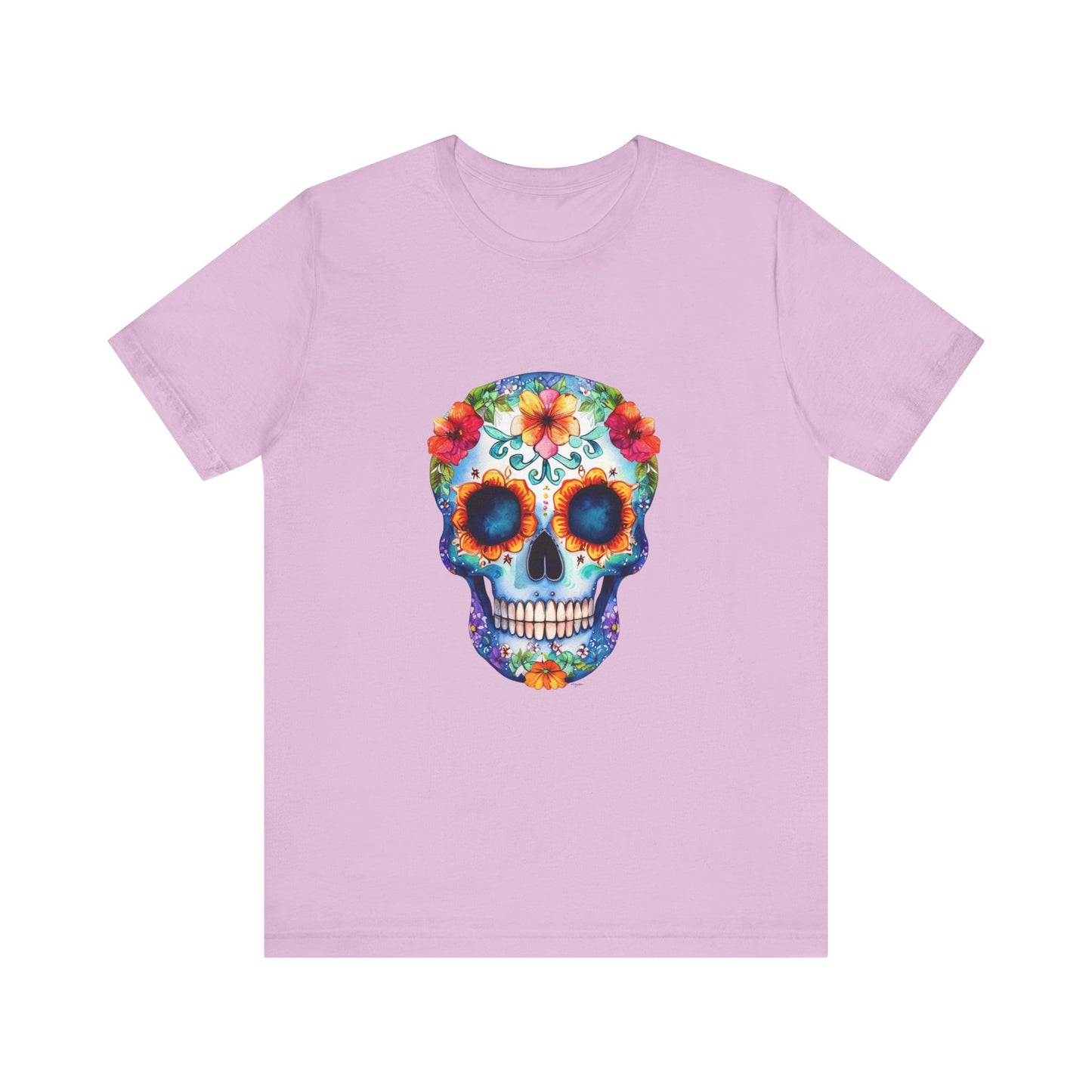 Blue Sugar Skull Unisex Jersey Short Sleeve Tee