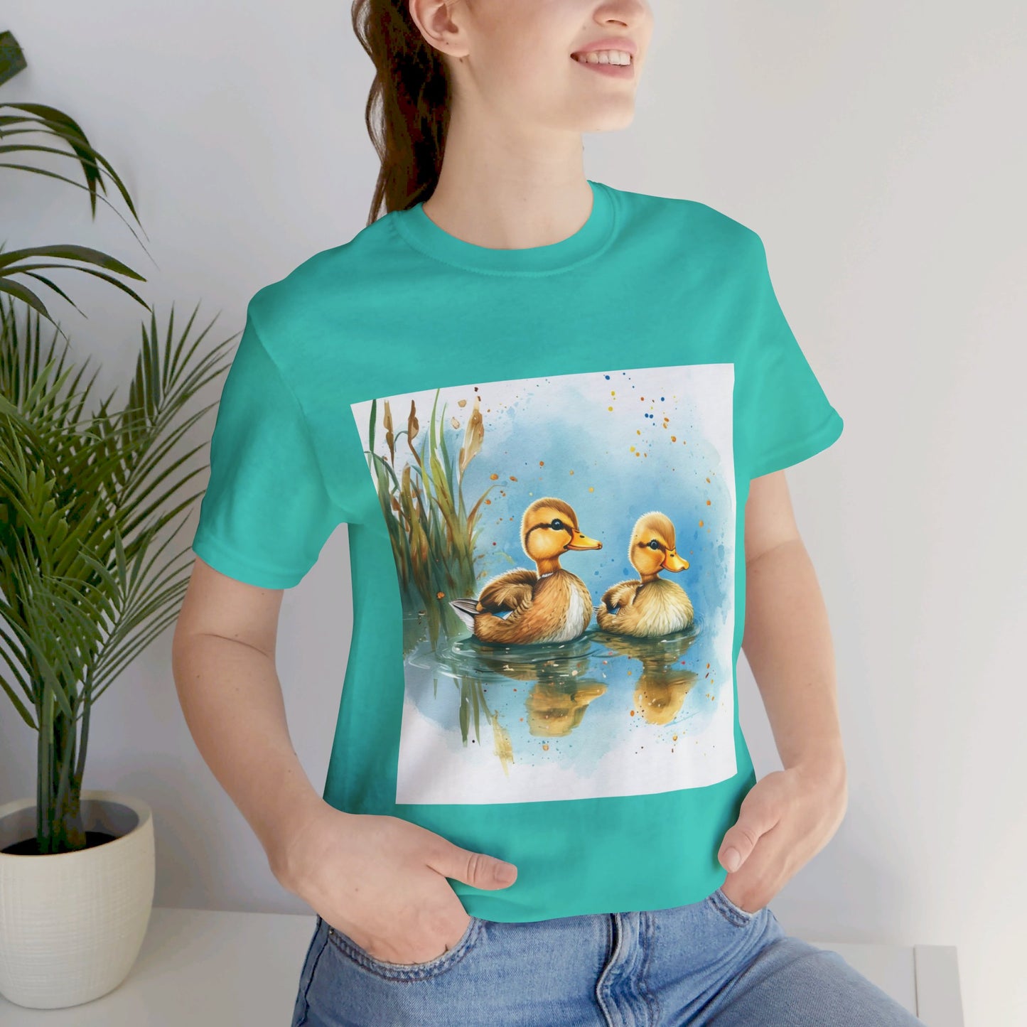 Adorable Baby Mallard Ducks Unisex Jersey Short Sleeve Tee