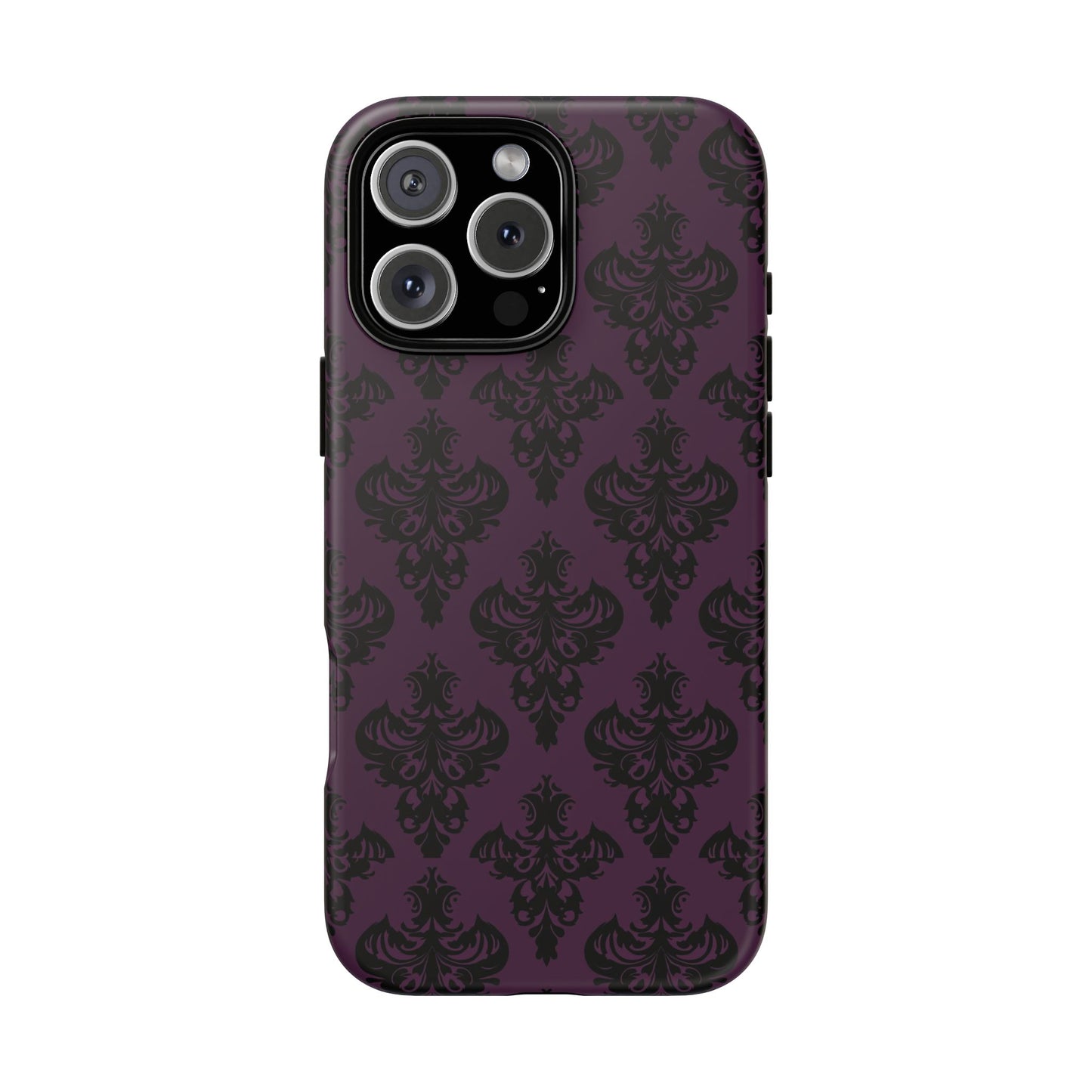 Purple and Black Victorian Damask Pattern Tough Cases