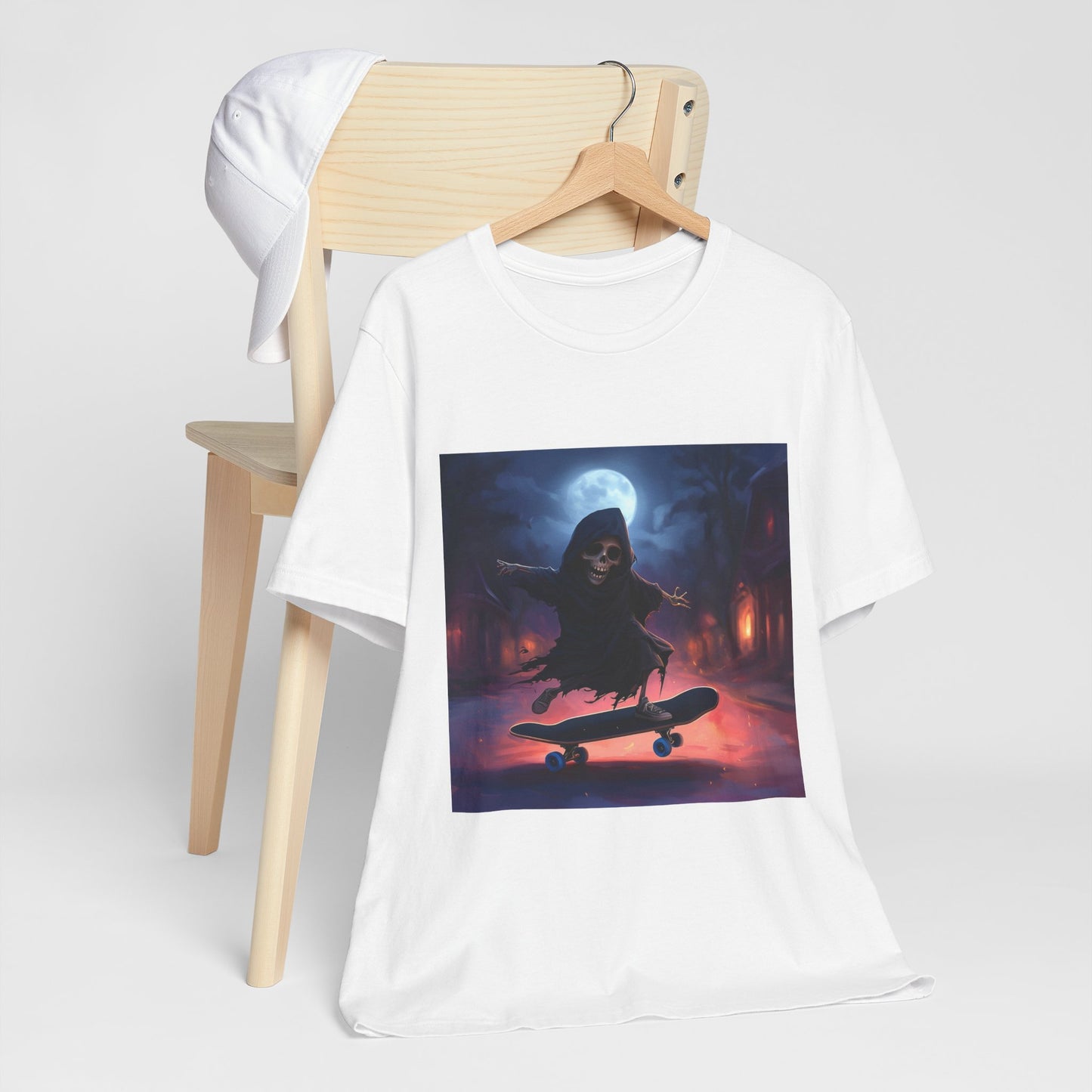 Cute Grim Reaper Skater Unisex Jersey Short Sleeve Tee