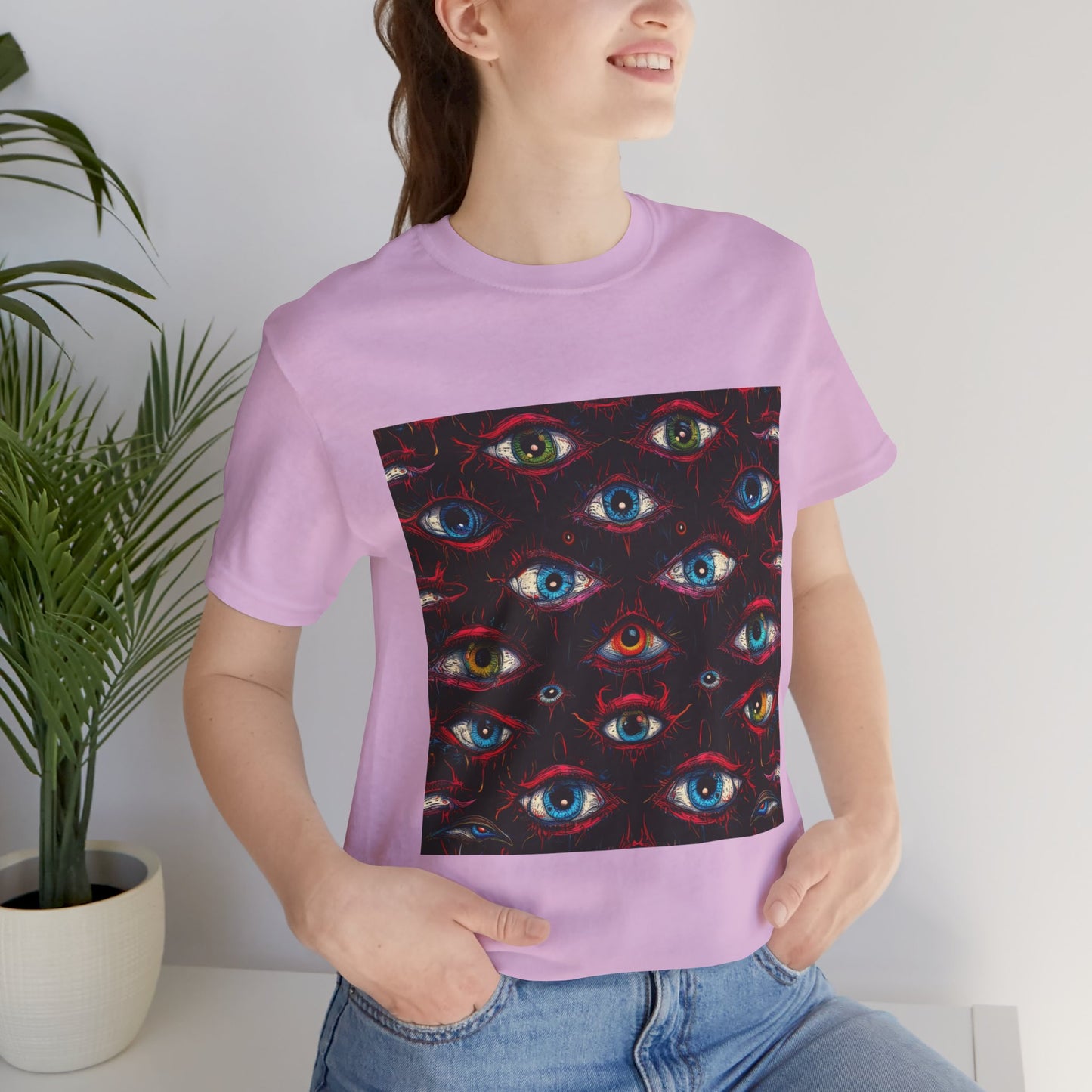 Creepy Eye Pattern Unisex Jersey Short Sleeve Tee