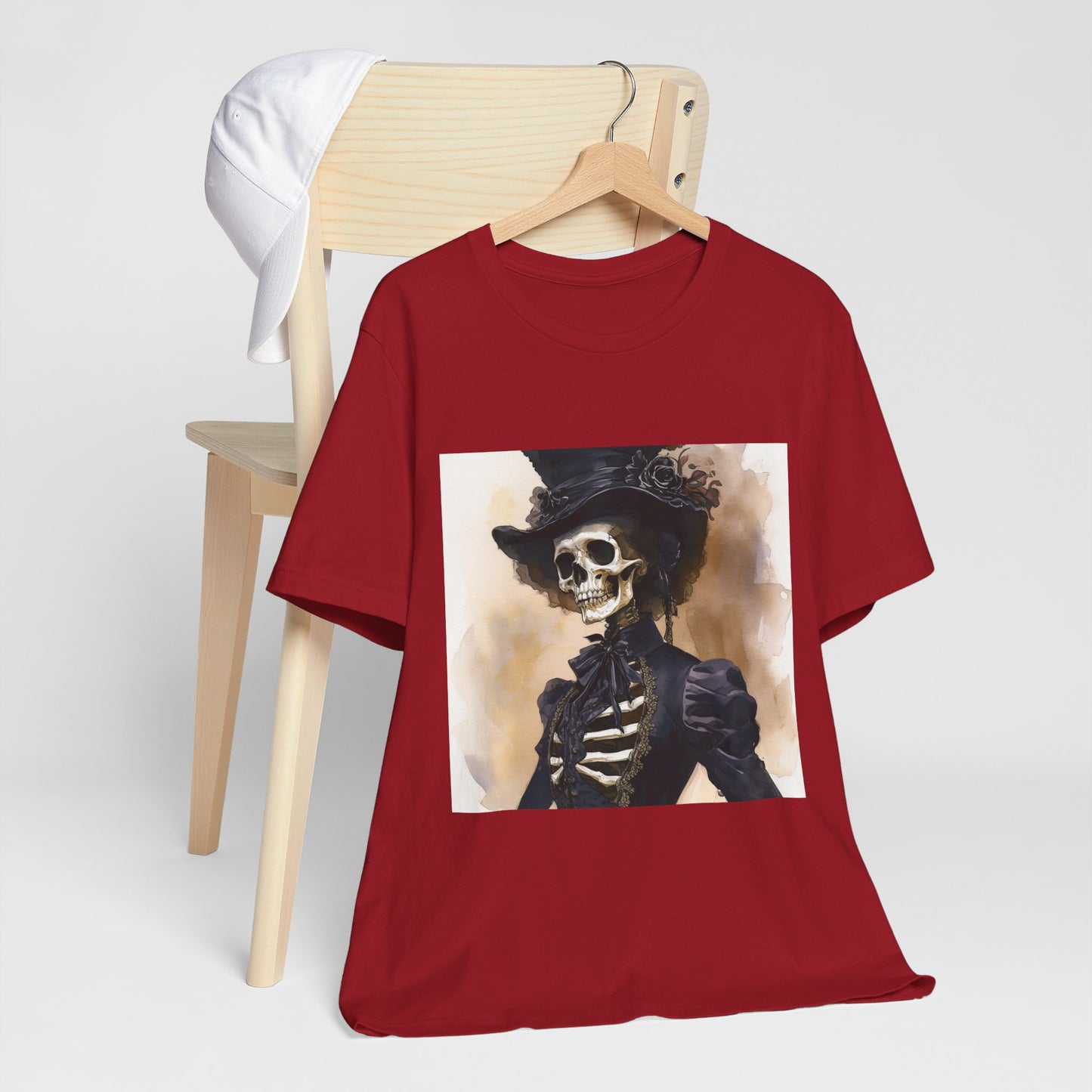 Elegant Victorian Skeleton Unisex Jersey Short Sleeve Tee