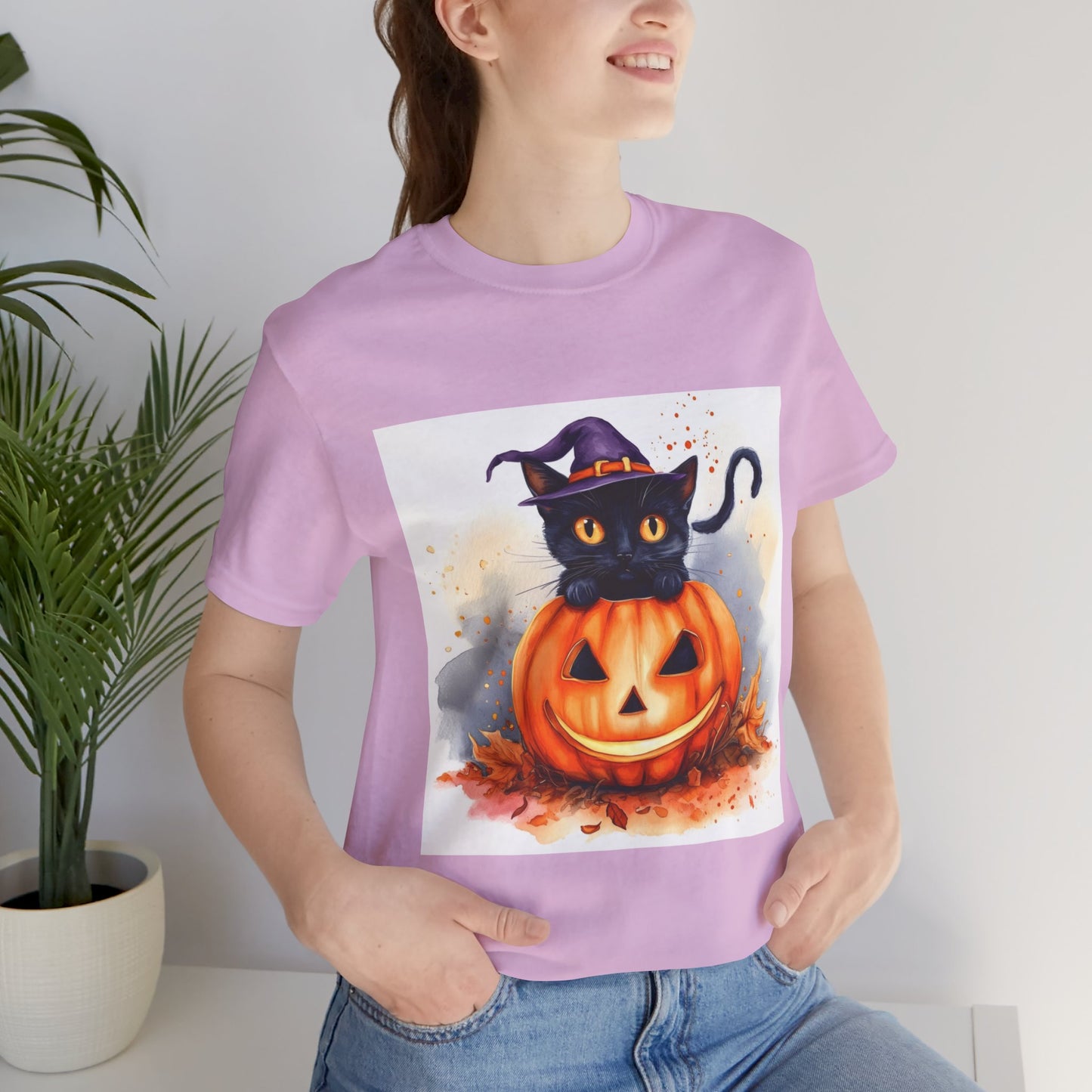 Halloween Cat Unisex Jersey Short Sleeve Tee