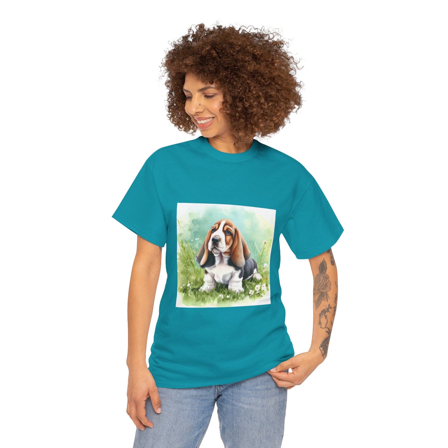 Basset Hound Unisex Heavy Cotton Tee