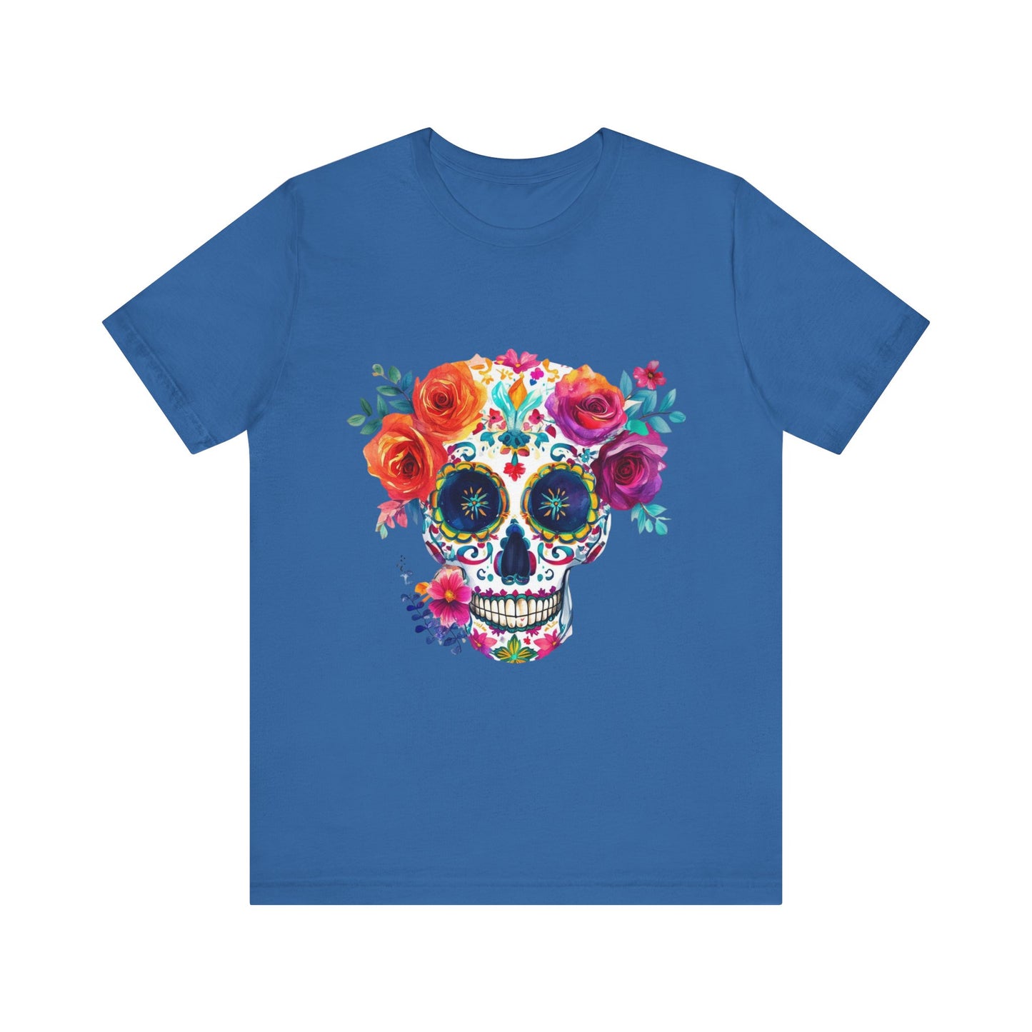 Day of the Dead Bright Sugar Skull Unisex Jersey Short Sleeve Tee