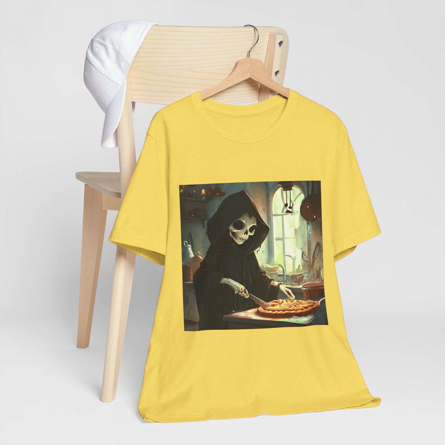 Grim Reaper Baking Pie Unisex Jersey Short Sleeve Tee