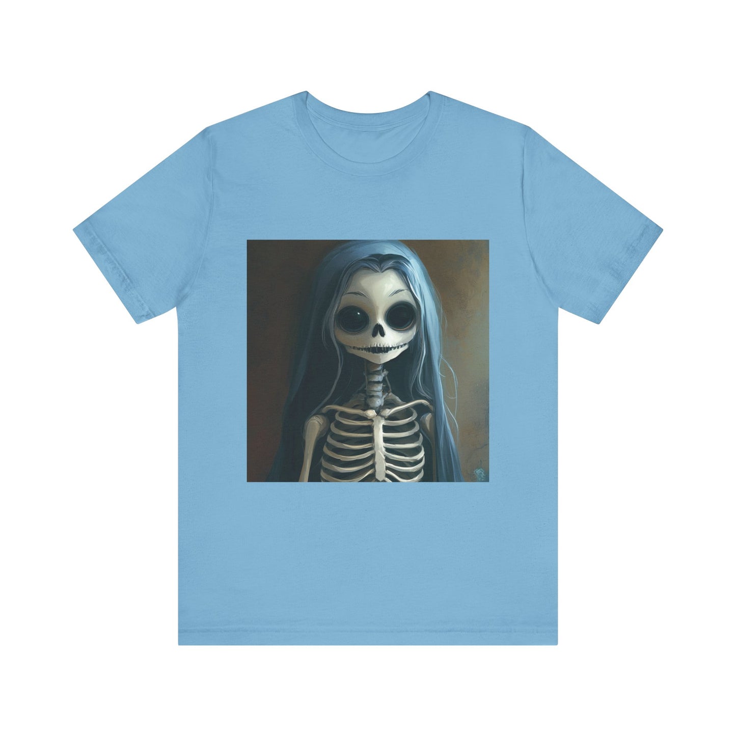 Blue Hair Skeleton Unisex Jersey Short Sleeve Tee