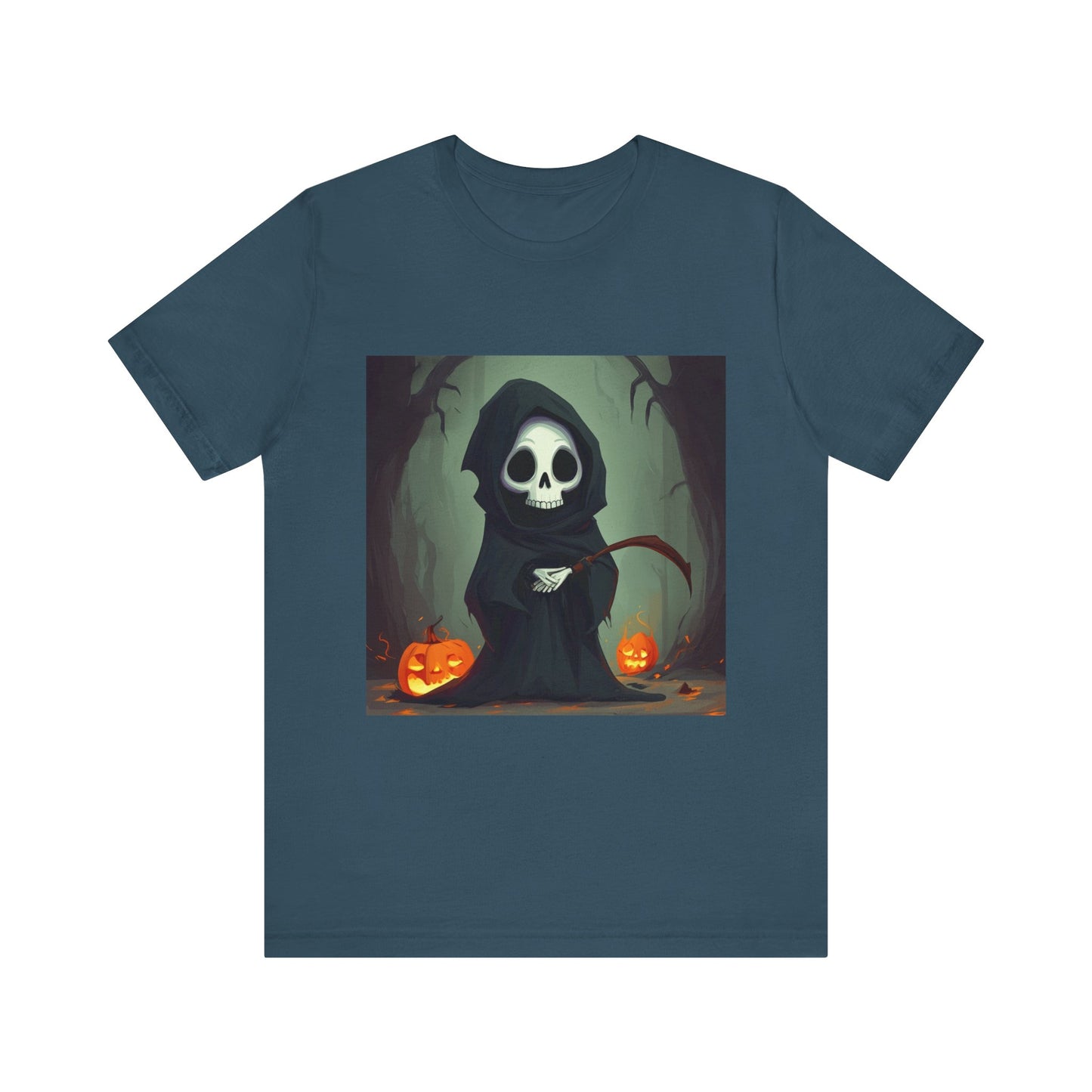 Spooky Forest Grim Reaper Unisex Jersey Short Sleeve Tee