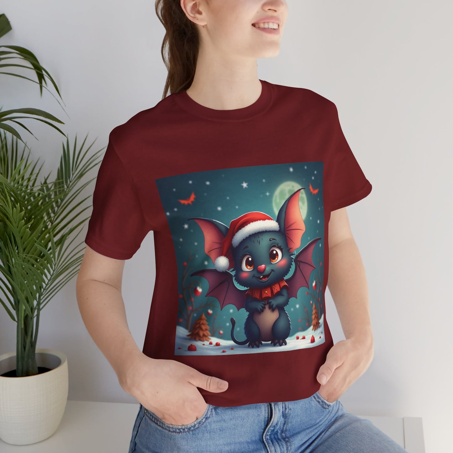 Cartoon Festive Bat Unisex Jersey Tee