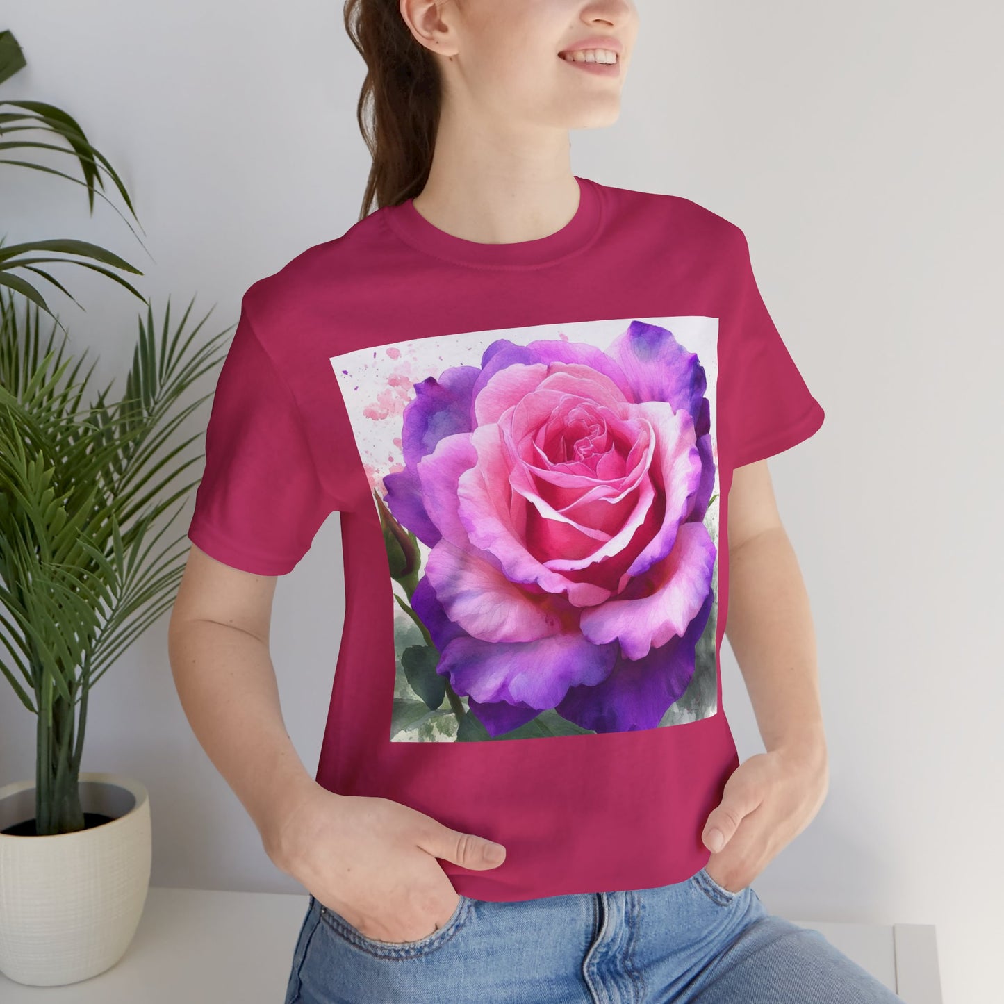 Rose Garden Unisex Jersey Tee - Vibrant Rose Design