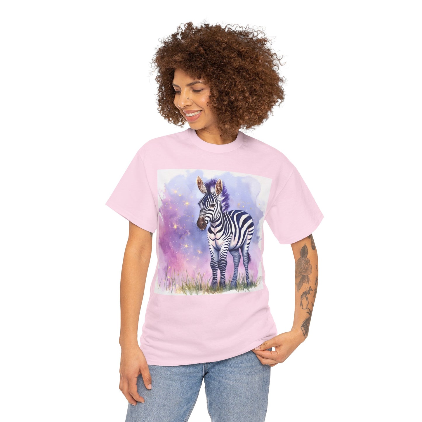 Adorable Zebra Unisex Heavy Cotton Tee