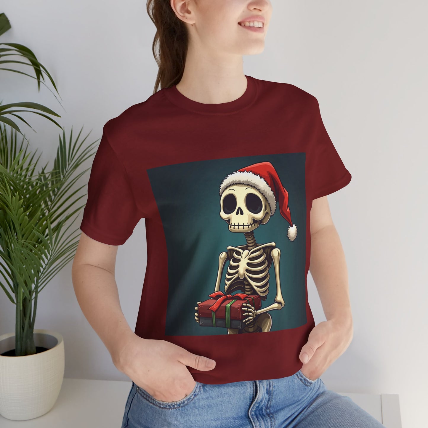 Cute Cartoon Festive Skeleton Unisex Jersey Tee