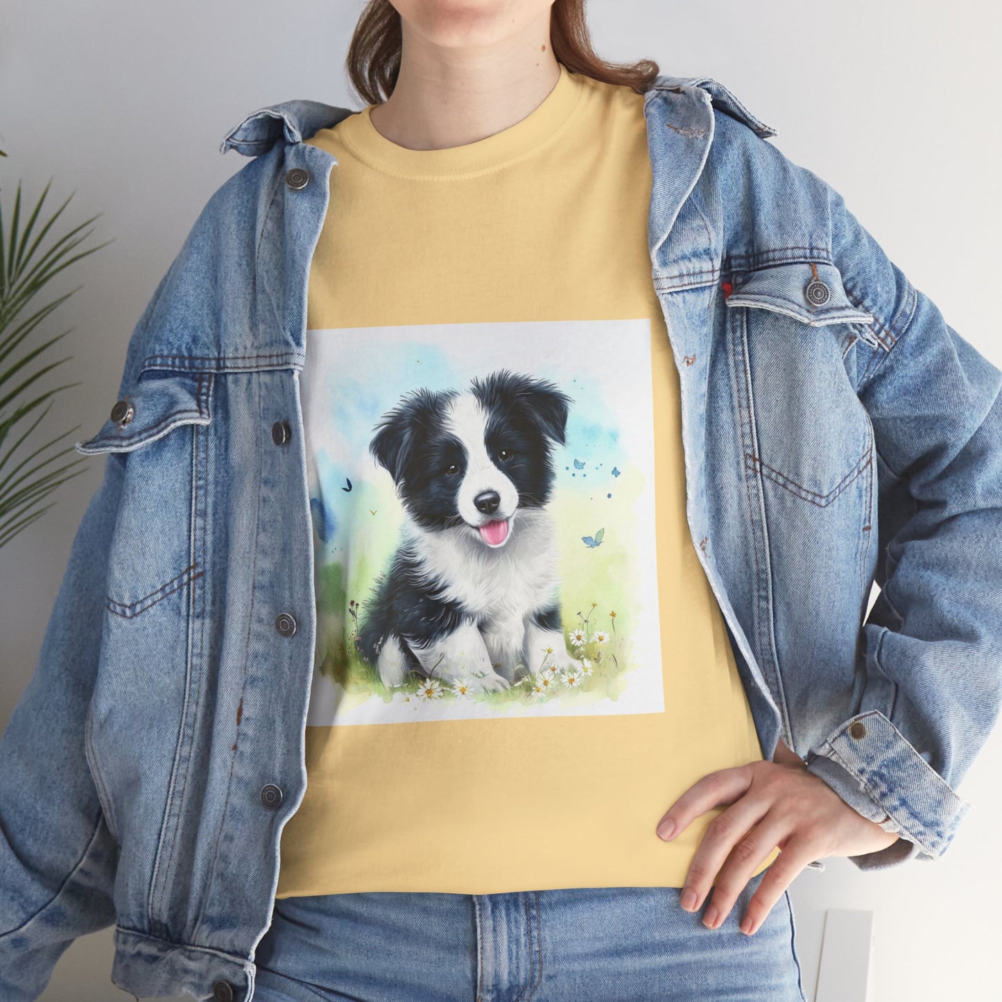 Border Collie Puppy Unisex Heavy Cotton Tee