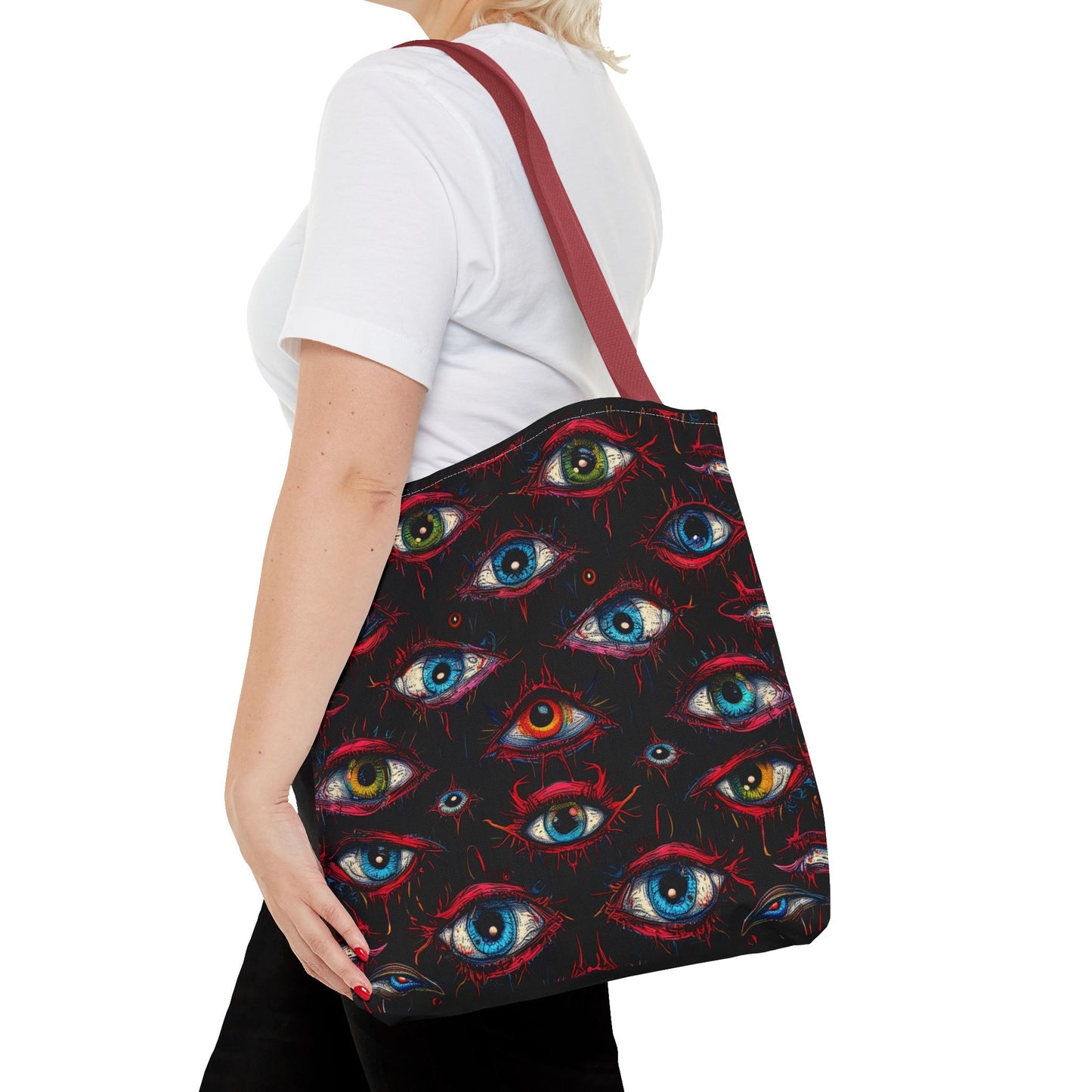 Creepy Eye Pattern Tote Bag (AOP)