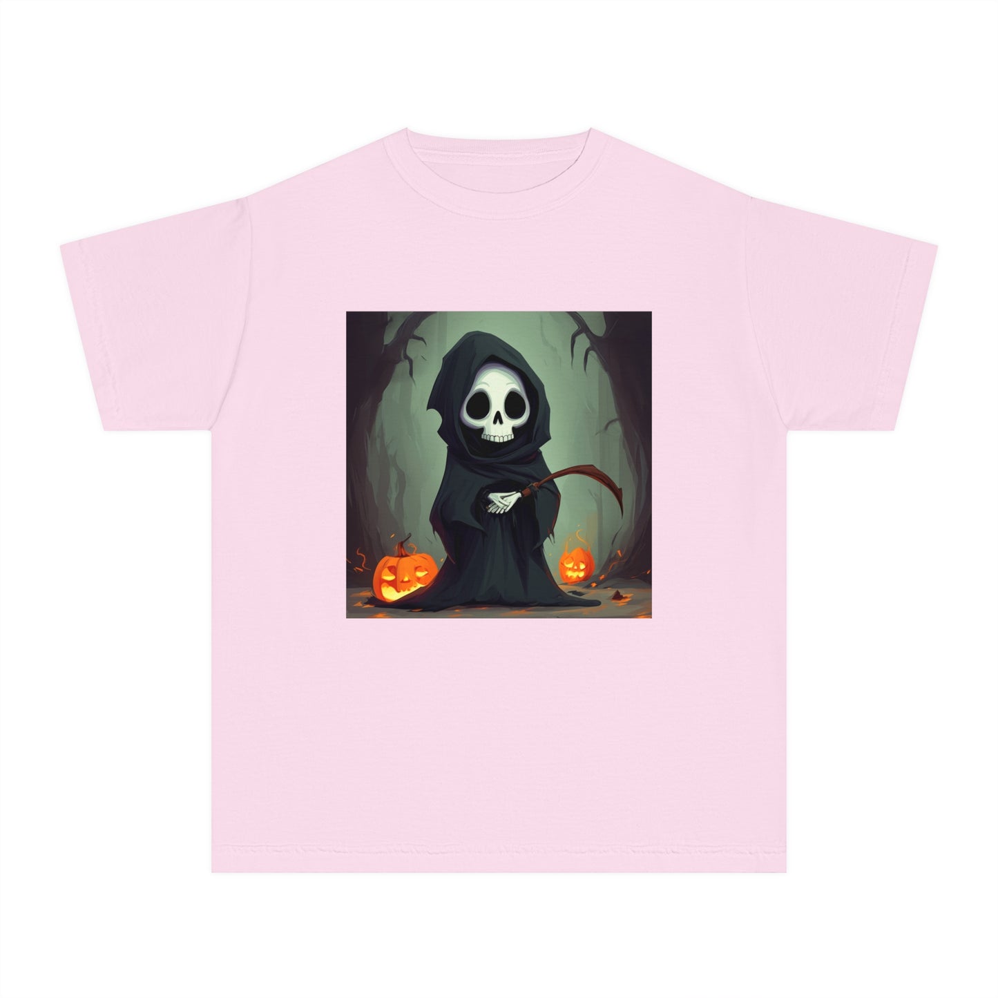 Spooky Forest Grim Reaper Youth Midweight Tee