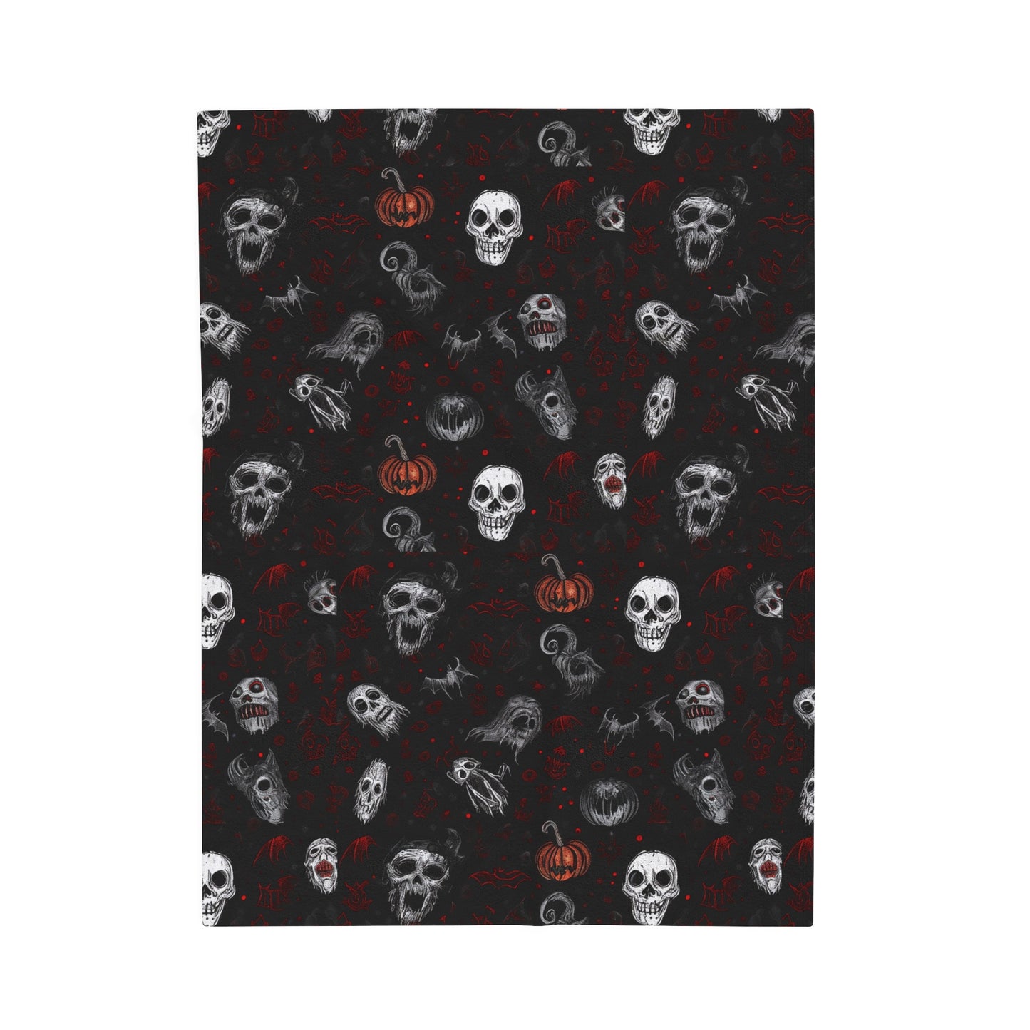 Scary Halloween Pattern Velveteen Plush Blanket