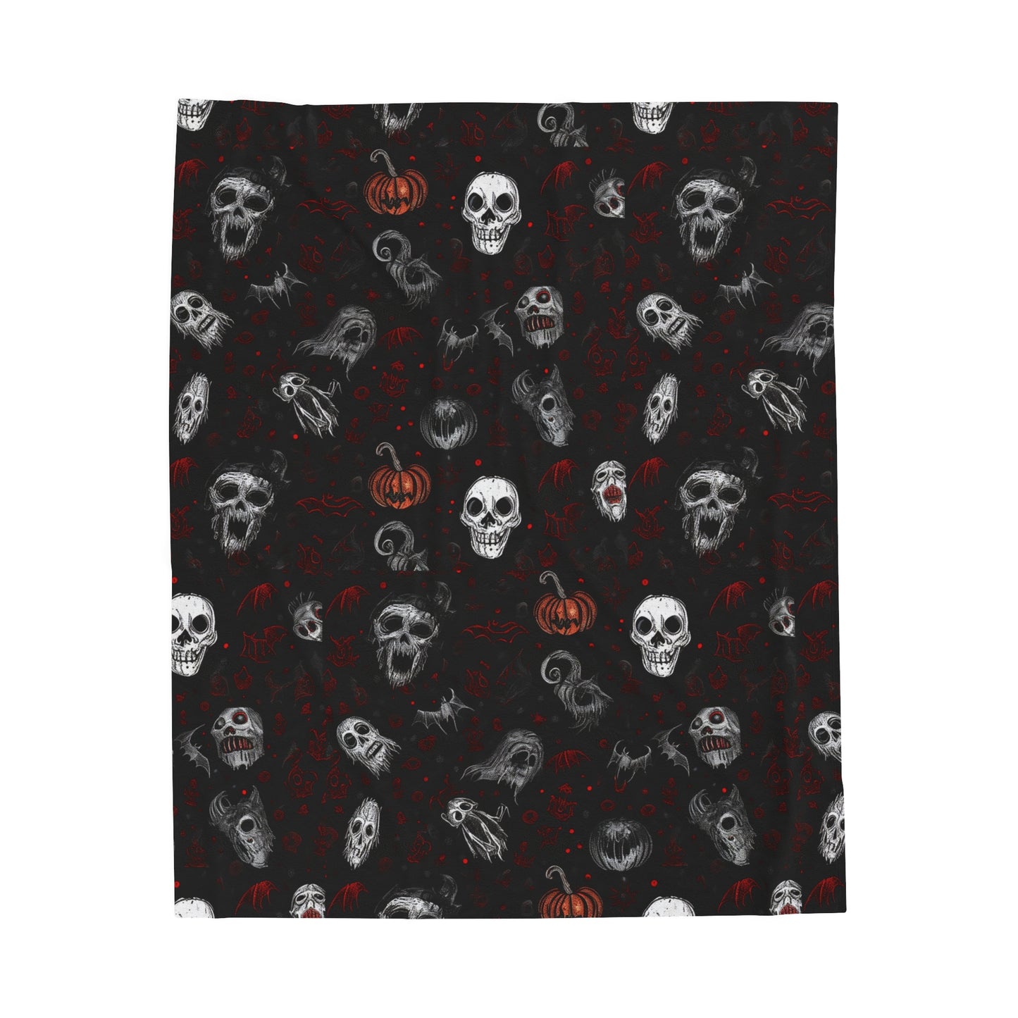 Scary Halloween Pattern Velveteen Plush Blanket