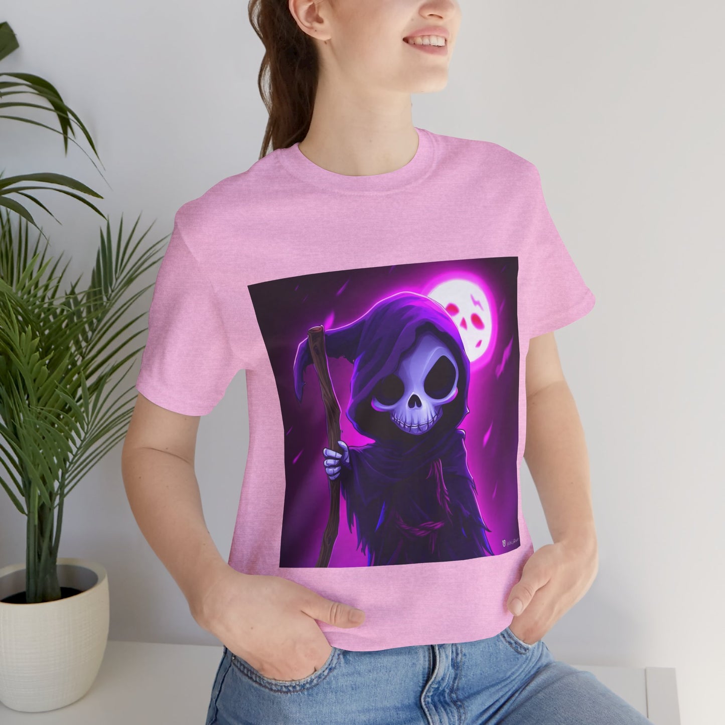 Smiling Moon Grim Reaper Unisex Jersey Short Sleeve Tee