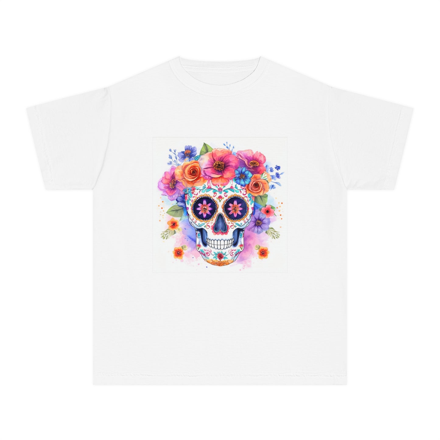 Colorful Sugar Skull Youth Midweight Tee