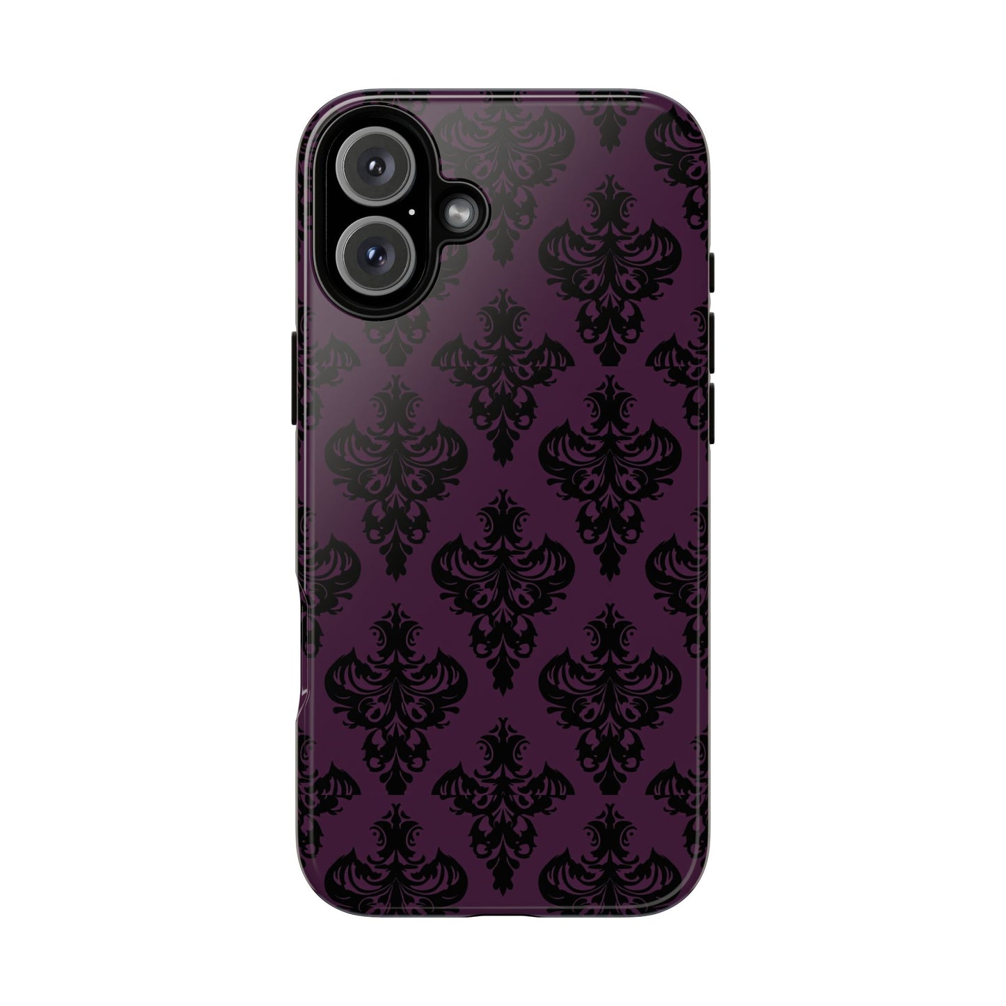 Purple and Black Victorian Damask Pattern Tough Cases