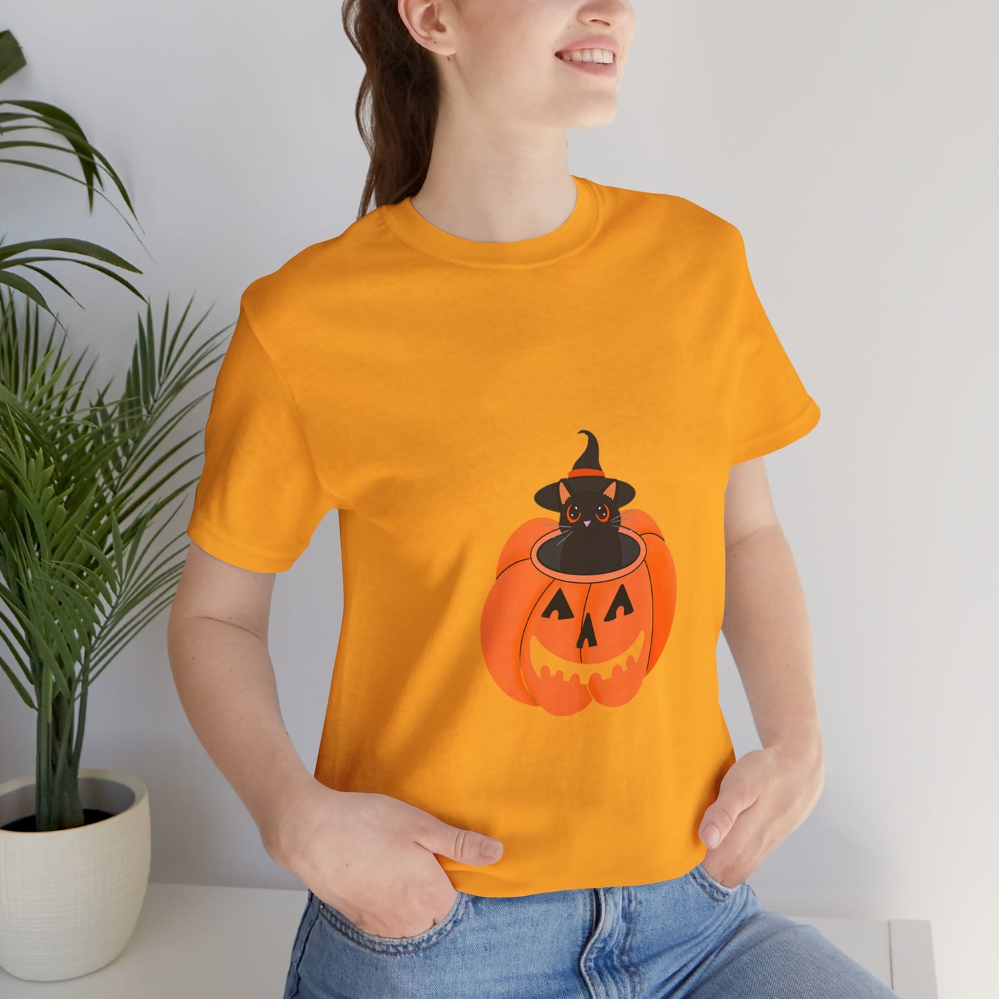 Cute Cat Halloween Unisex Jersey Short Sleeve Tee