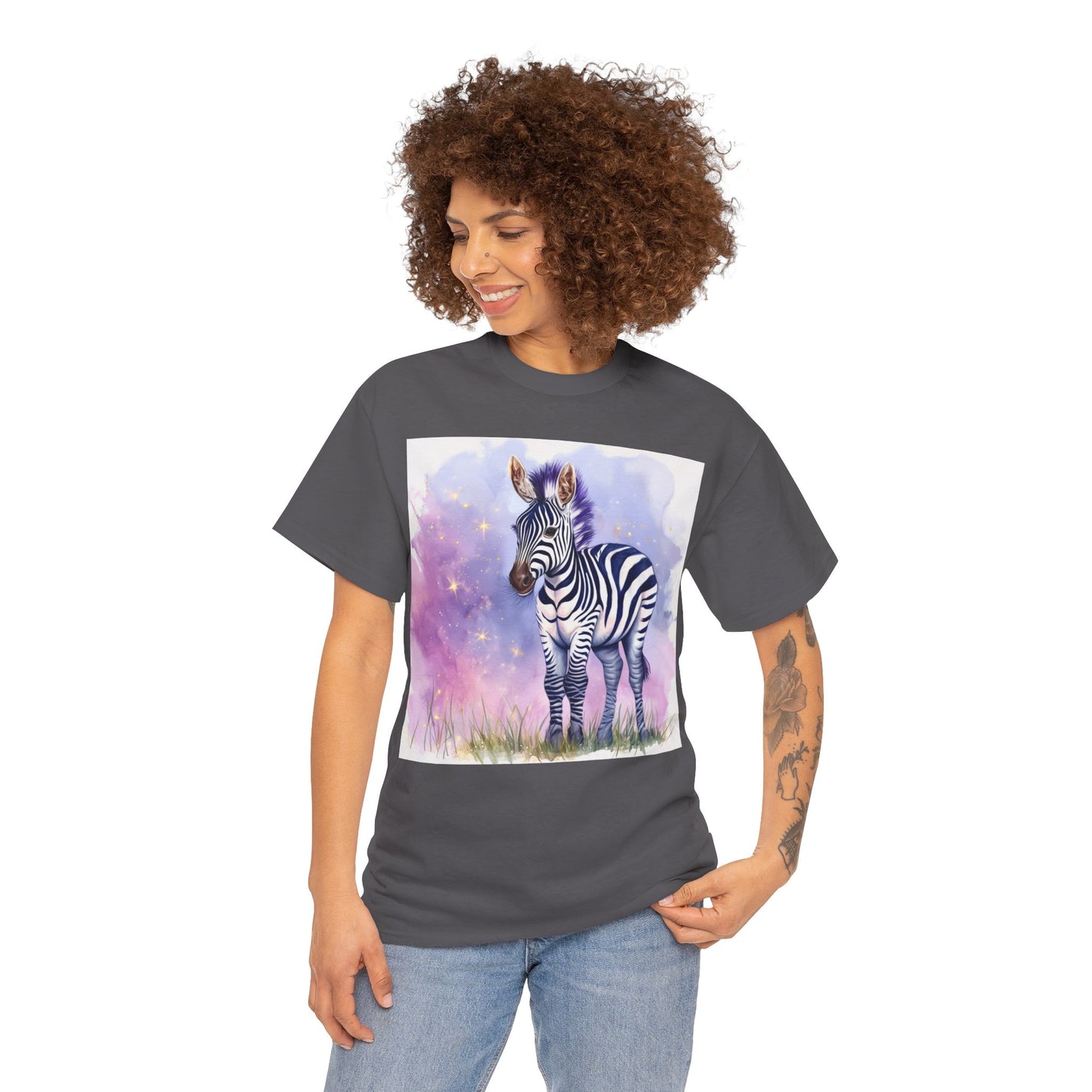 Adorable Zebra Unisex Heavy Cotton Tee