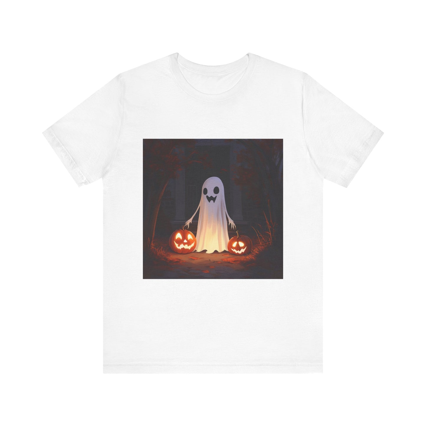 Cute Ghost and Pumpkins Unisex Jersey Short Sleeve Tee