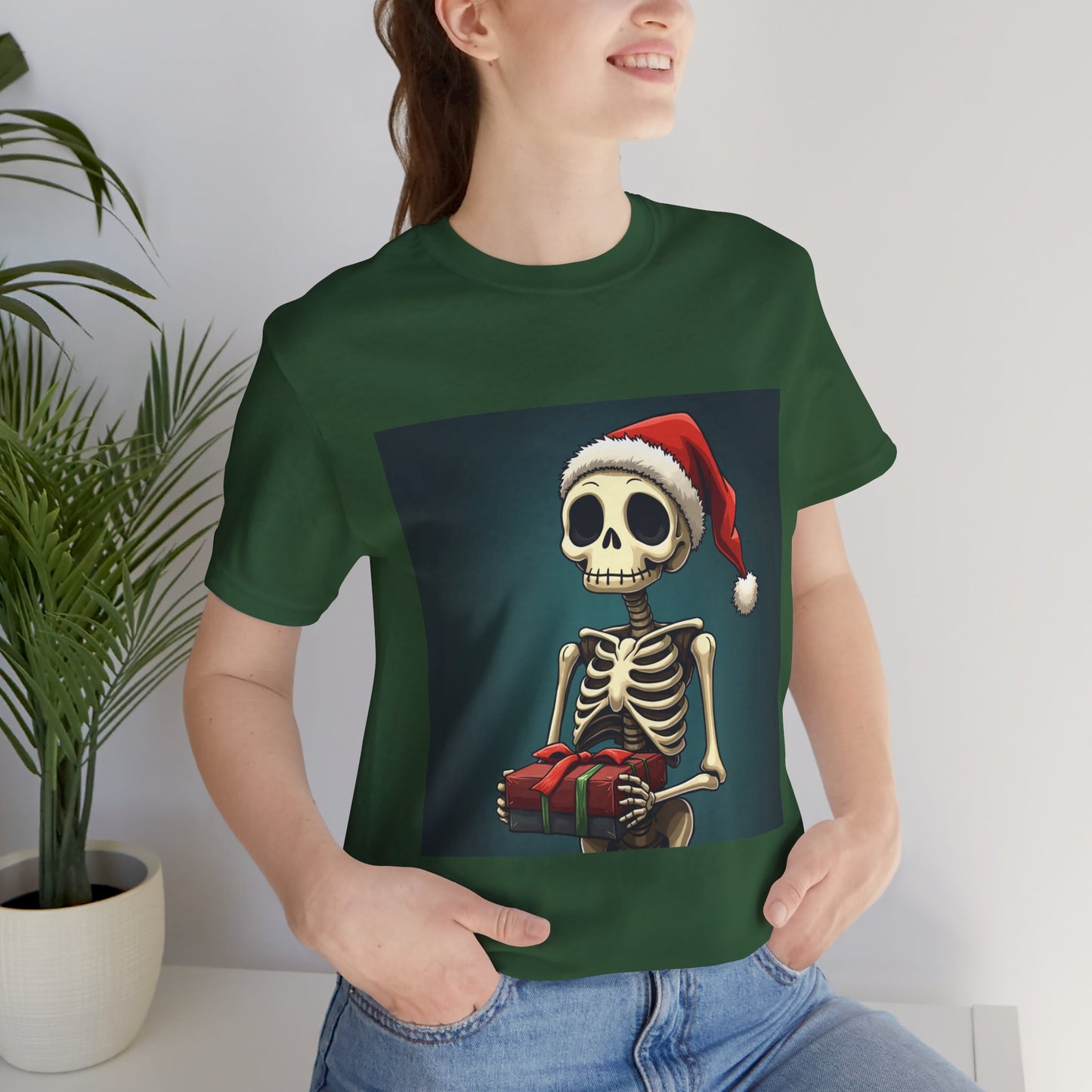 Cute Cartoon Festive Skeleton Unisex Jersey Tee