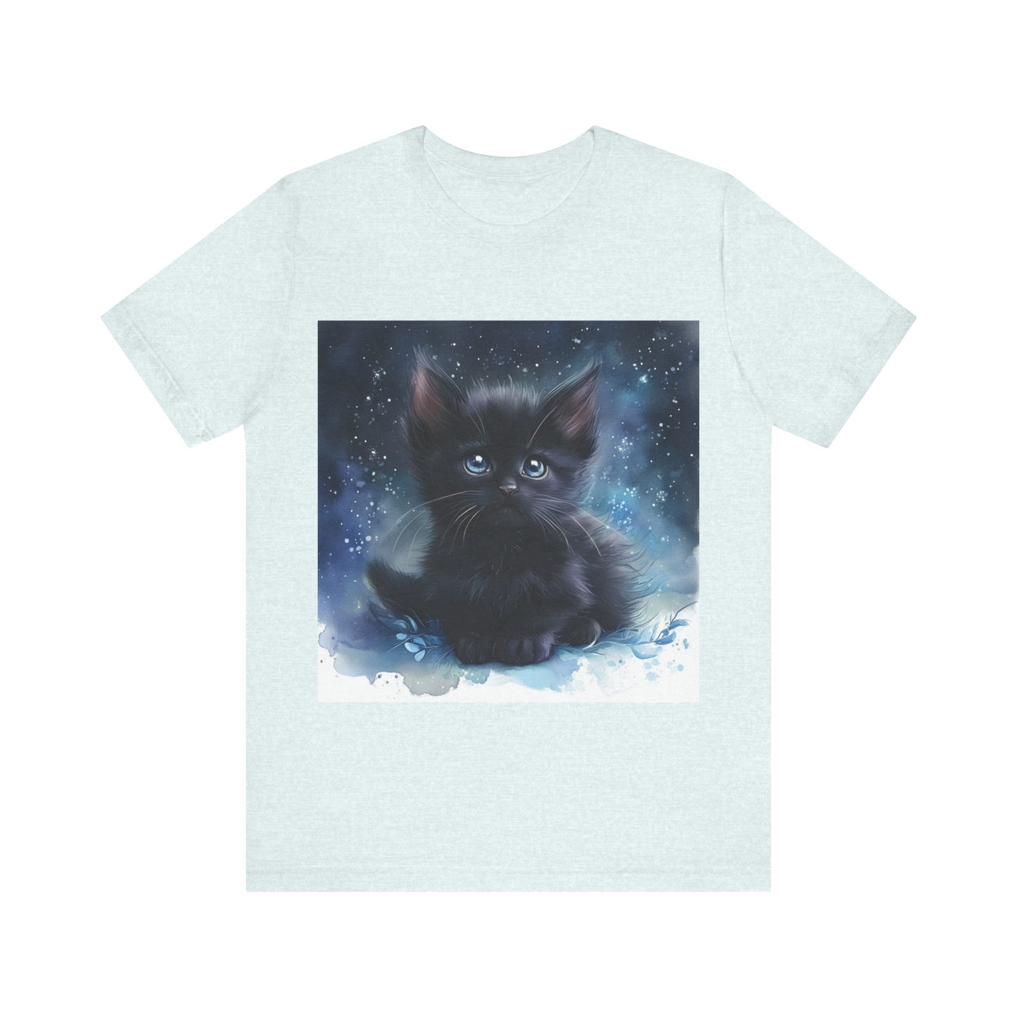 Starry Sky Black Kitten Unisex Jersey Short Sleeve Tee