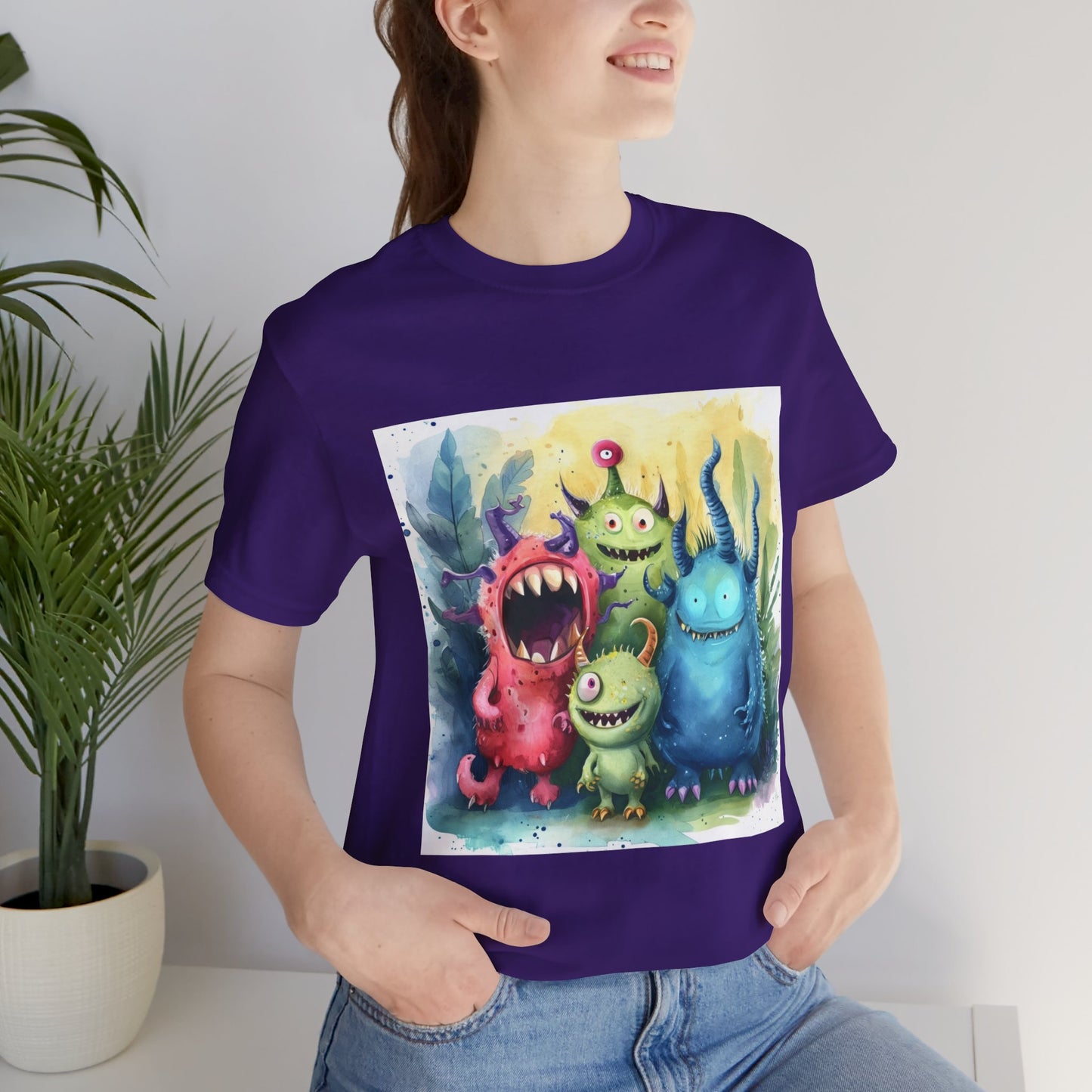 Cute Cartoon Monsters Unisex Jersey Short Sleeve Tee