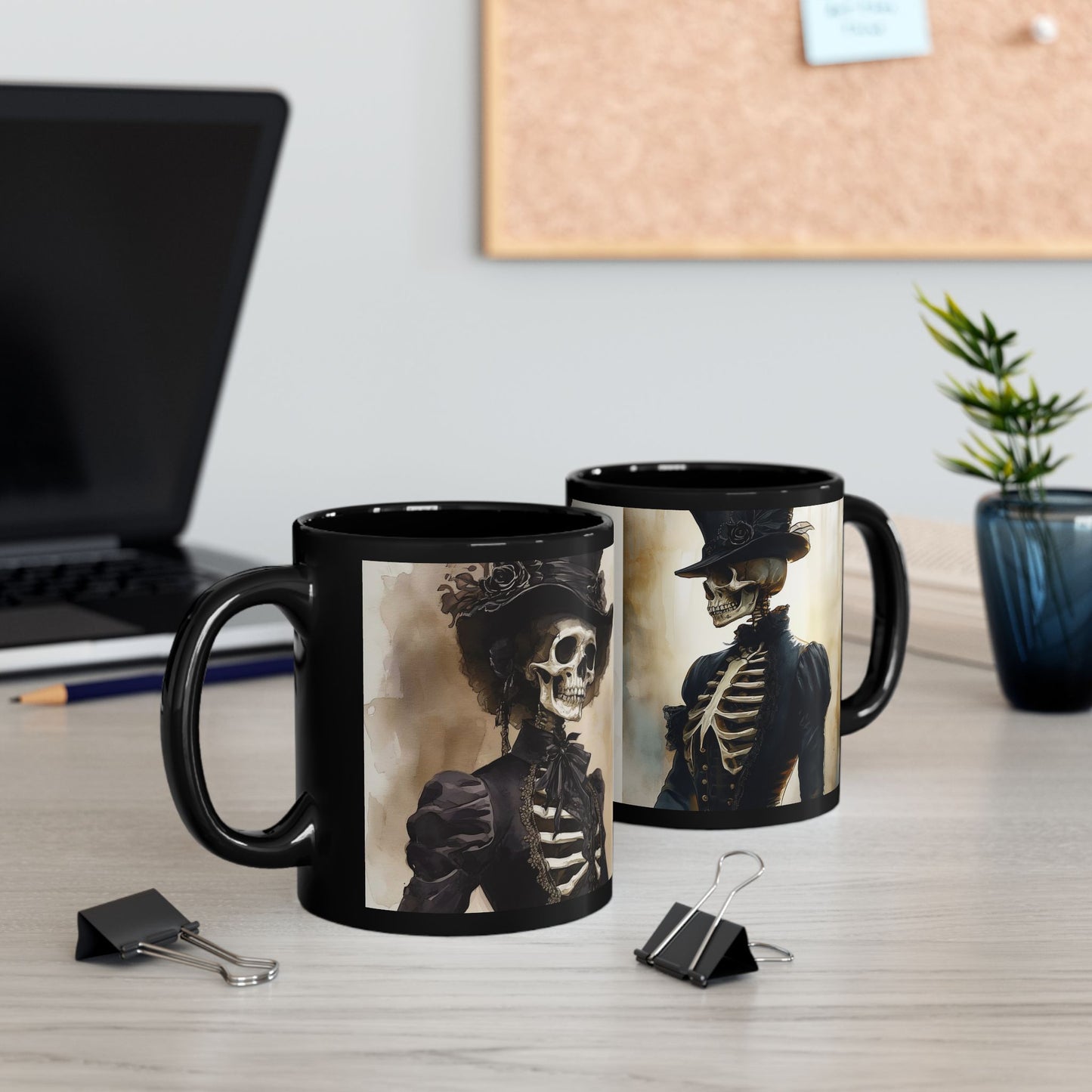 Victorian Skeletons Black Mug (11oz, 15oz)