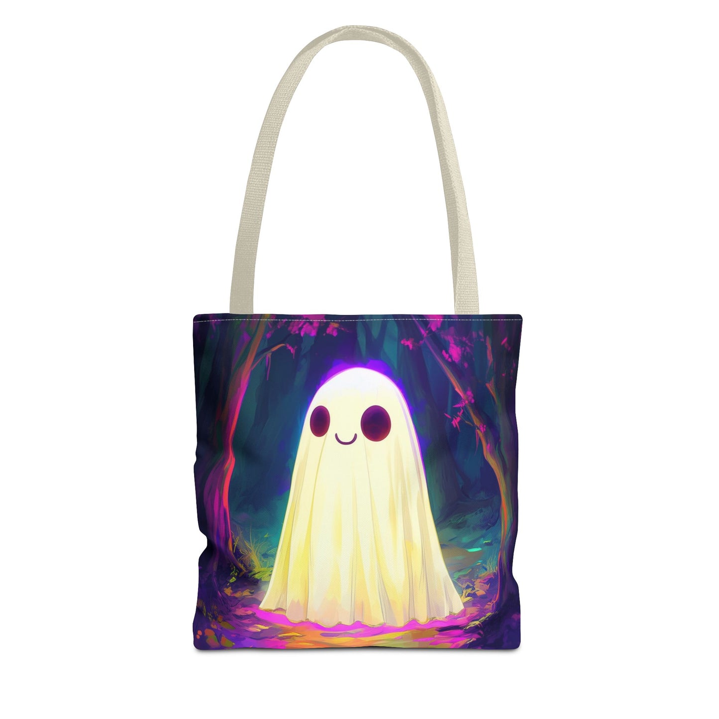 Cute Neon Ghost Tote Bag (AOP)