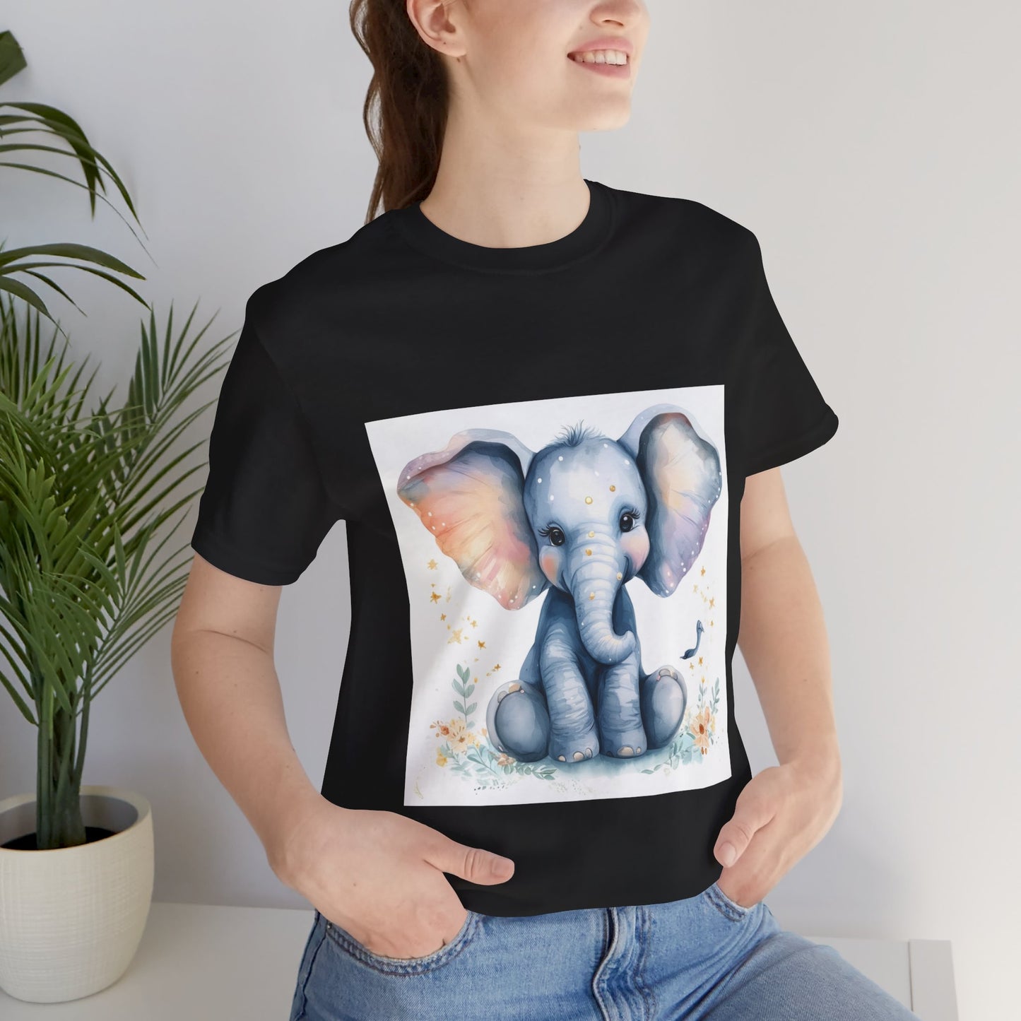 Adorable Baby Elephant Unisex Jersey Short Sleeve Tee