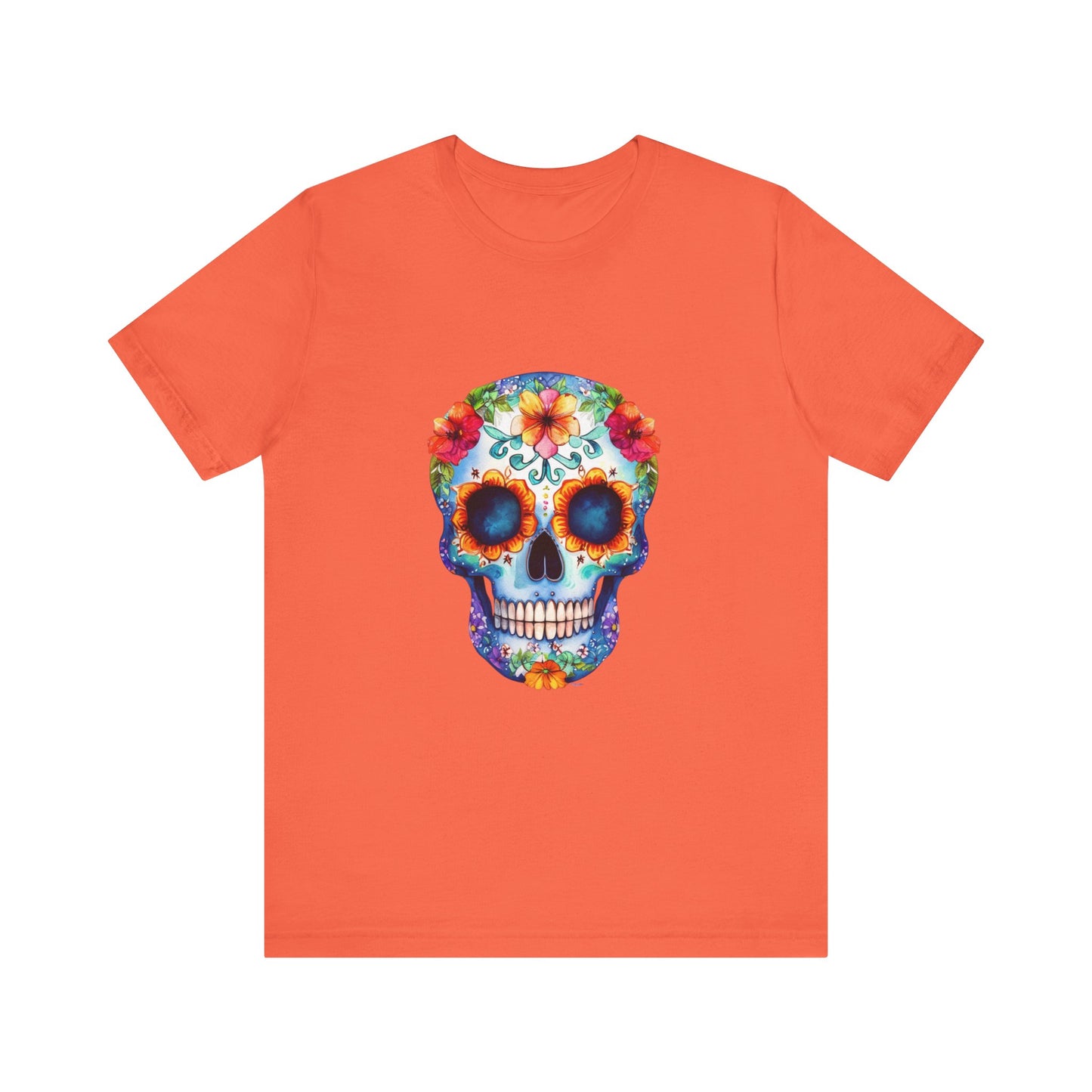 Blue Sugar Skull Unisex Jersey Short Sleeve Tee