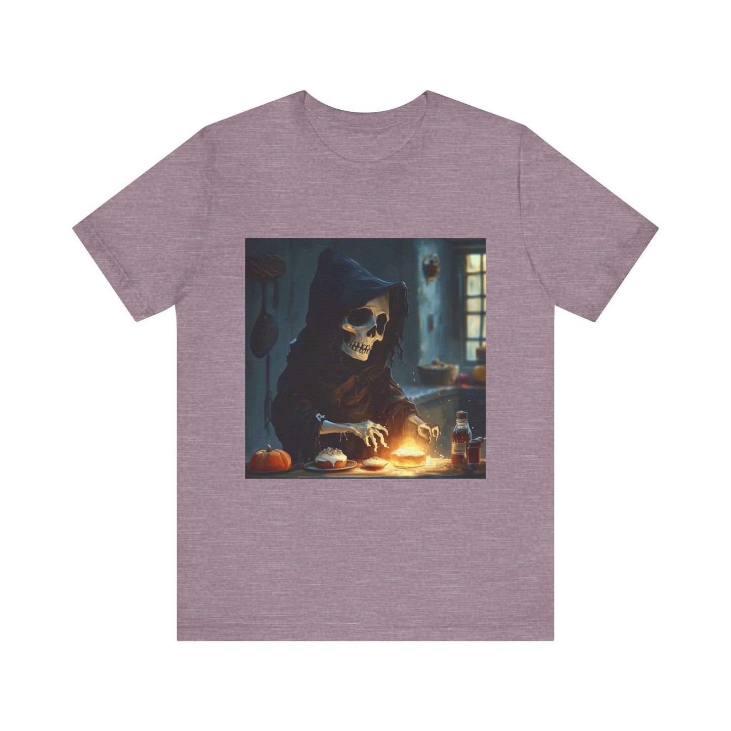 Grim Reaper Baking Sweet Rolls Unisex Jersey Short Sleeve Tee