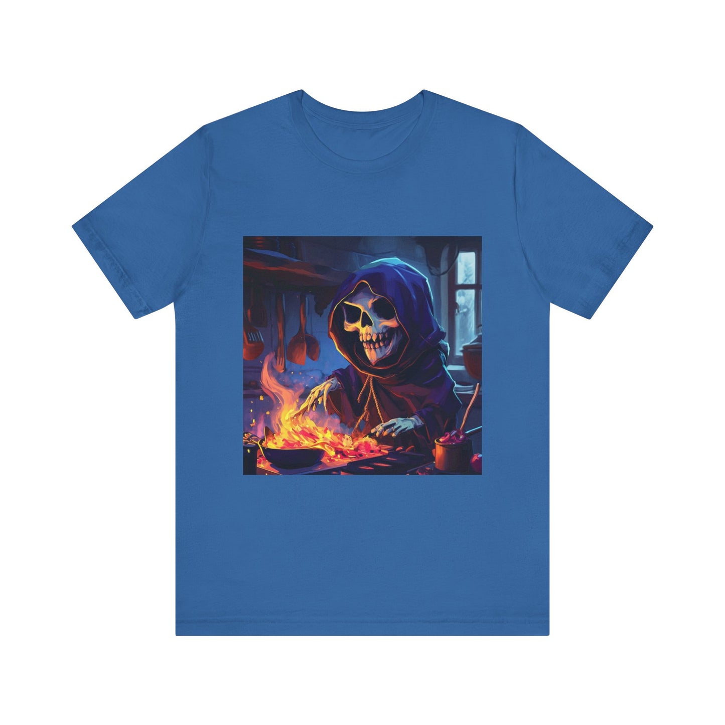 Grim Reaper Cooking Unisex Jersey Short Sleeve Tee