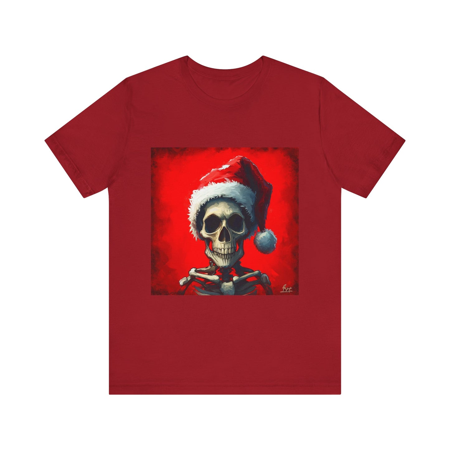 Dark Spooky Skeleton Santa Unisex Jersey Tee