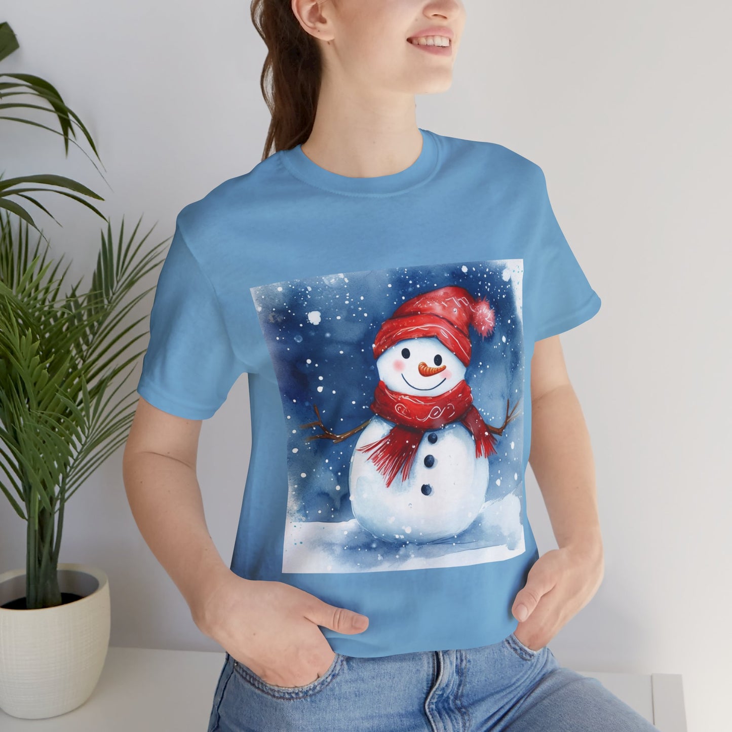 Adorable Snowman Unisex Jersey Short Sleeve Tee