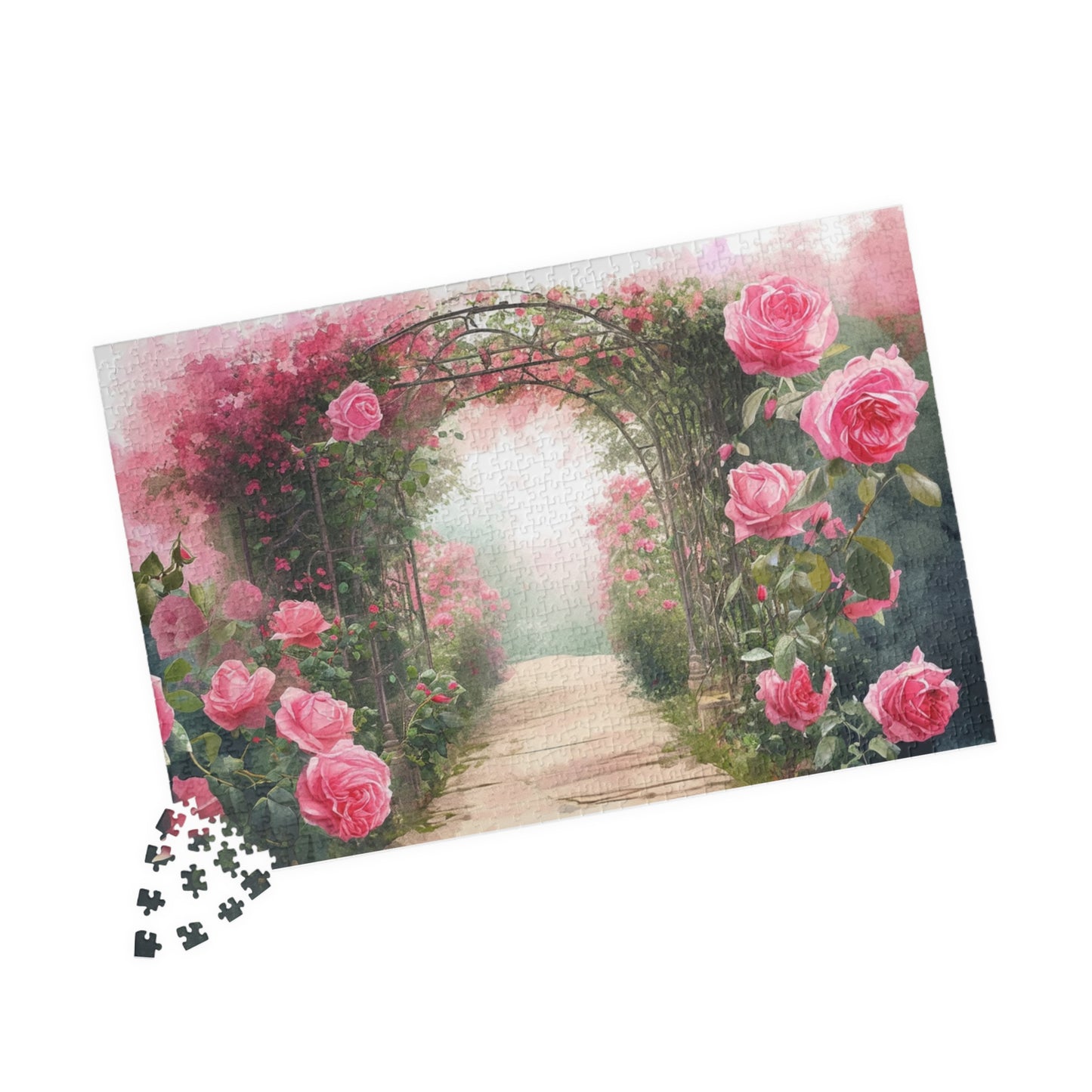 Pink Rose Archway Puzzle (110, 252, 520, 1014-piece)