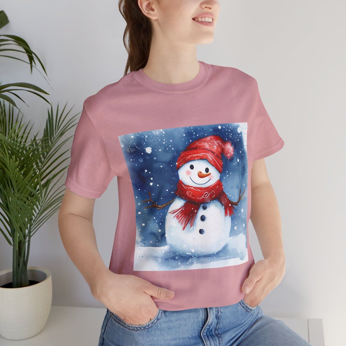 Adorable Snowman Unisex Jersey Short Sleeve Tee