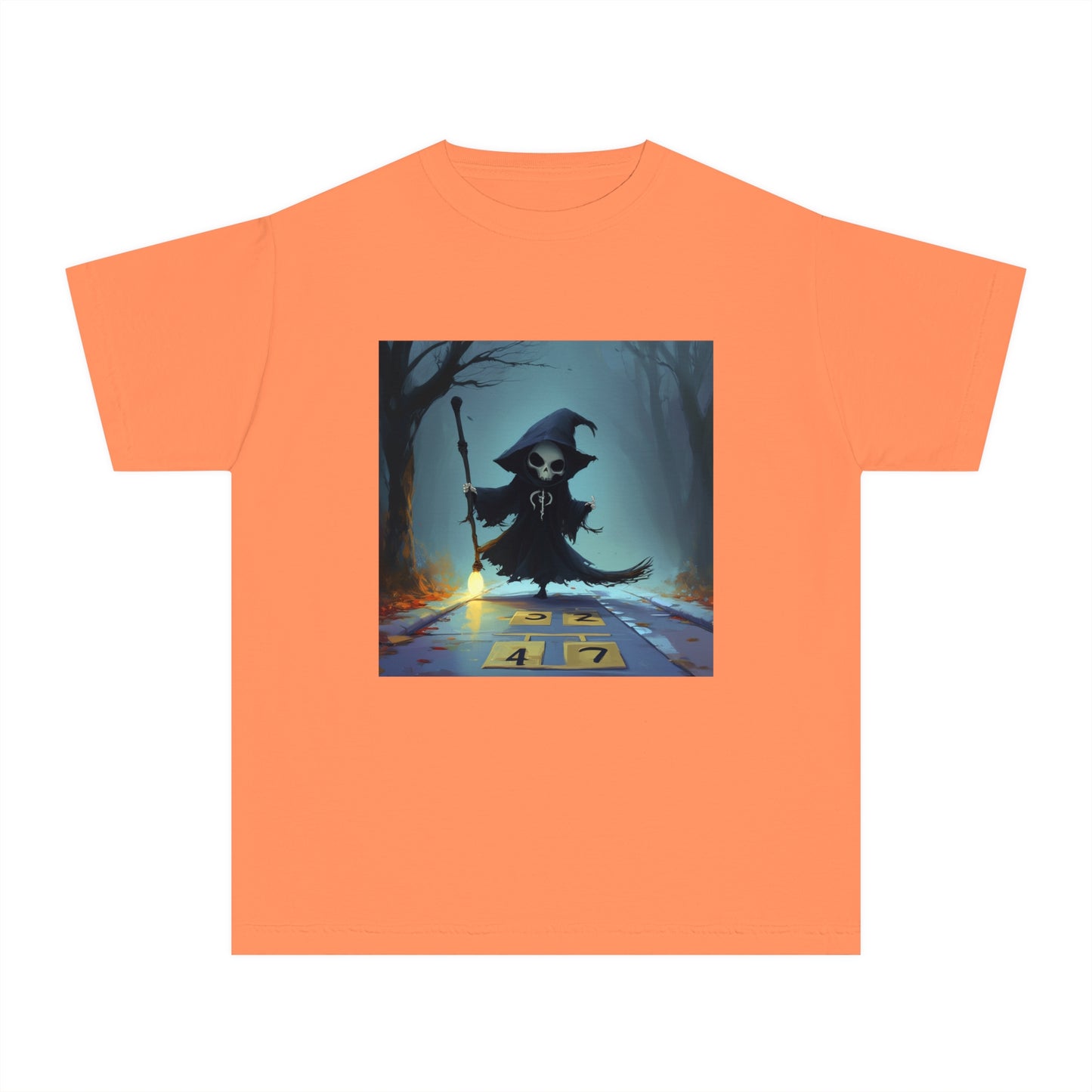 Grim Reaper Playing Hopscotch Youth Midweight Tee