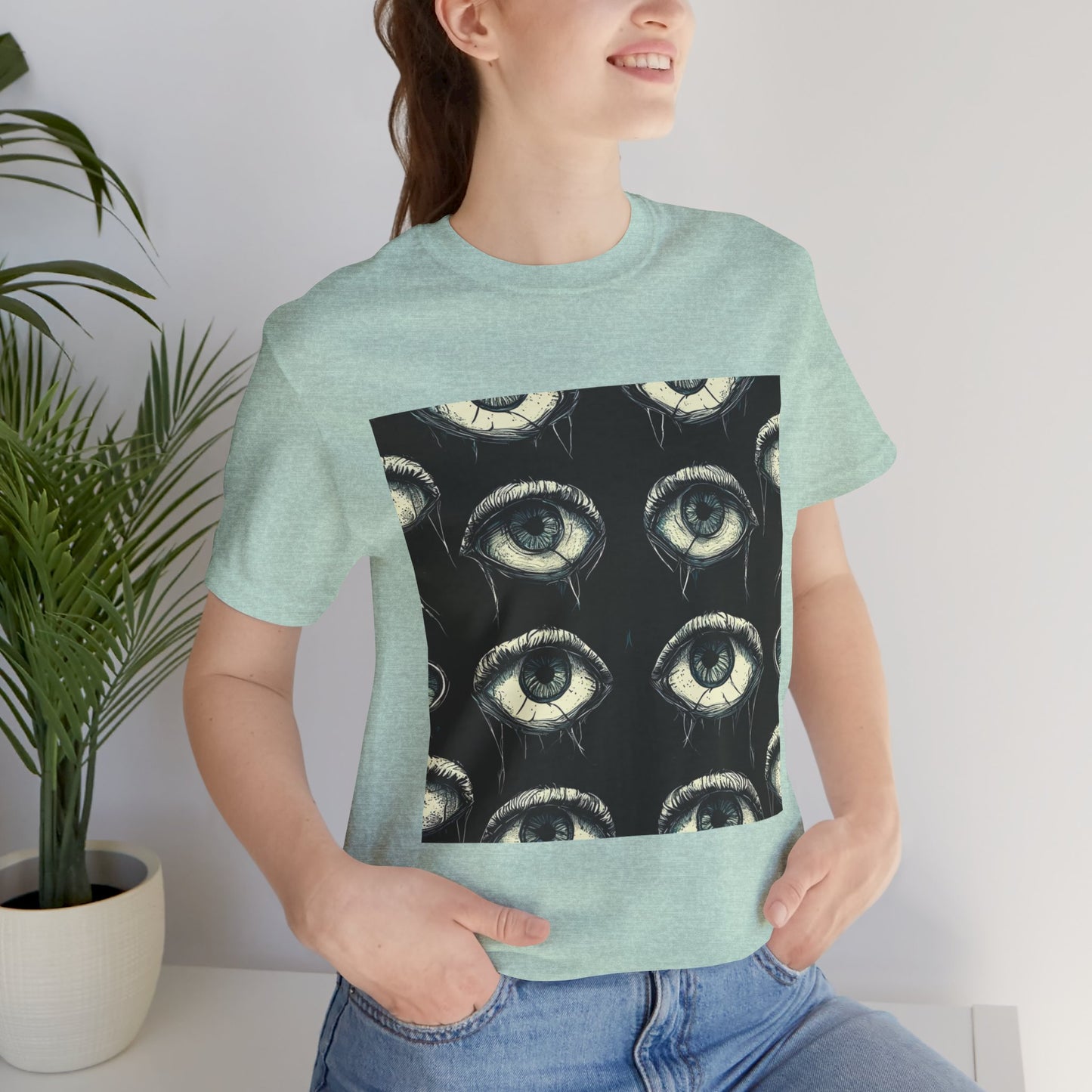 Spooky Eye Pattern Unisex Jersey Short Sleeve Tee