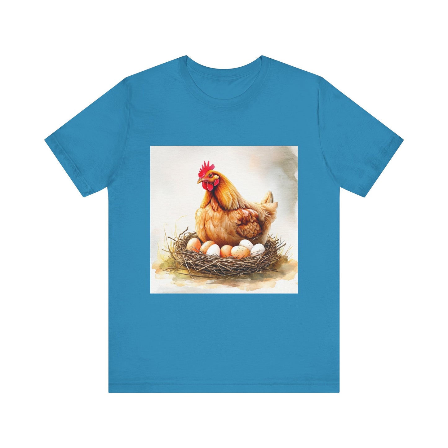 Hen Sitting on Eggs Unisex Jersey Short Sleeve Tee